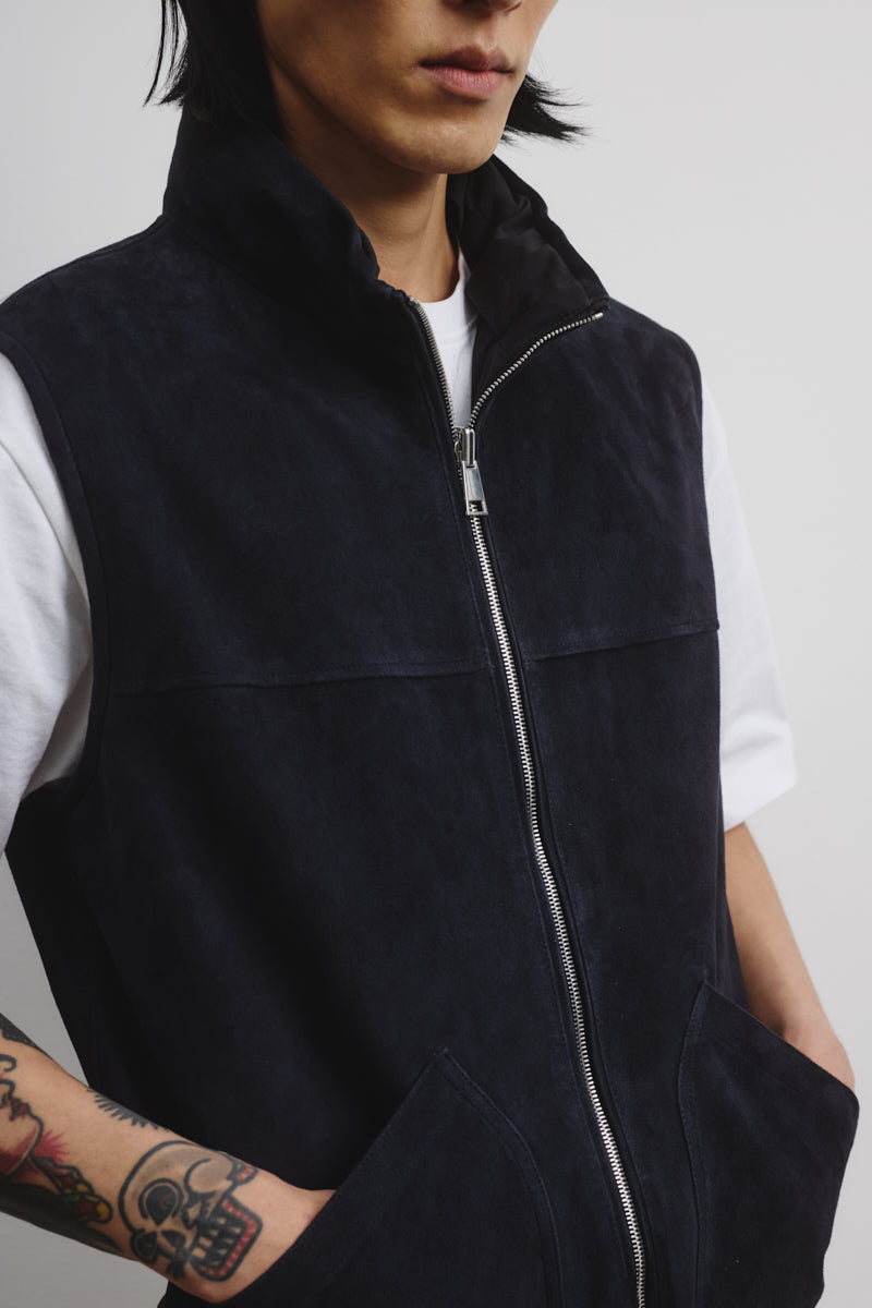Smanicato Foley reversibile in suede e tessuto waterproof - Blu