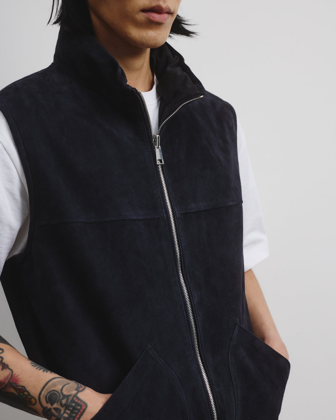 Smanicato Foley reversibile in suede e tessuto waterproof - Blu