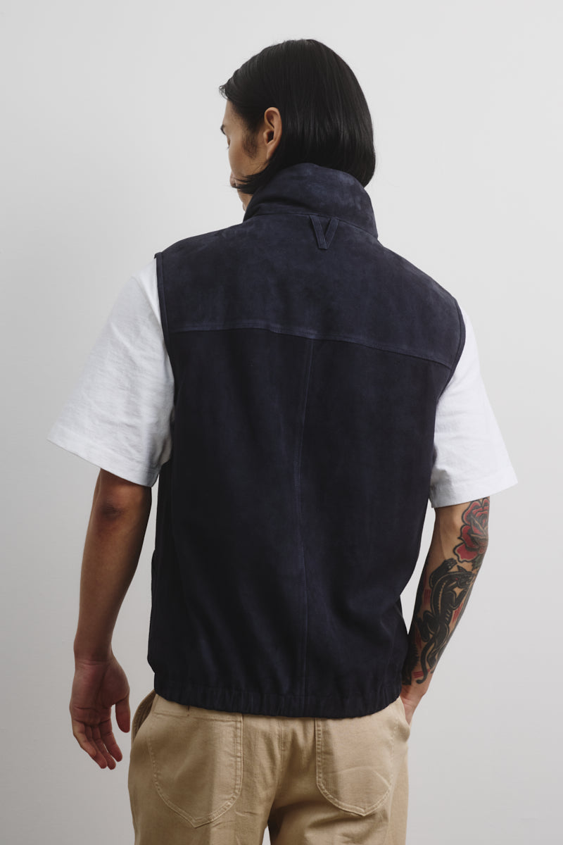 Smanicato Foley reversibile in suede e tessuto waterproof - Blu