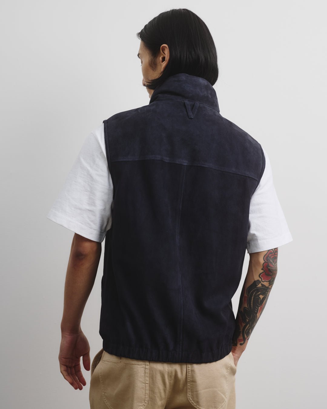 Smanicato Foley reversibile in suede e tessuto waterproof - Blu