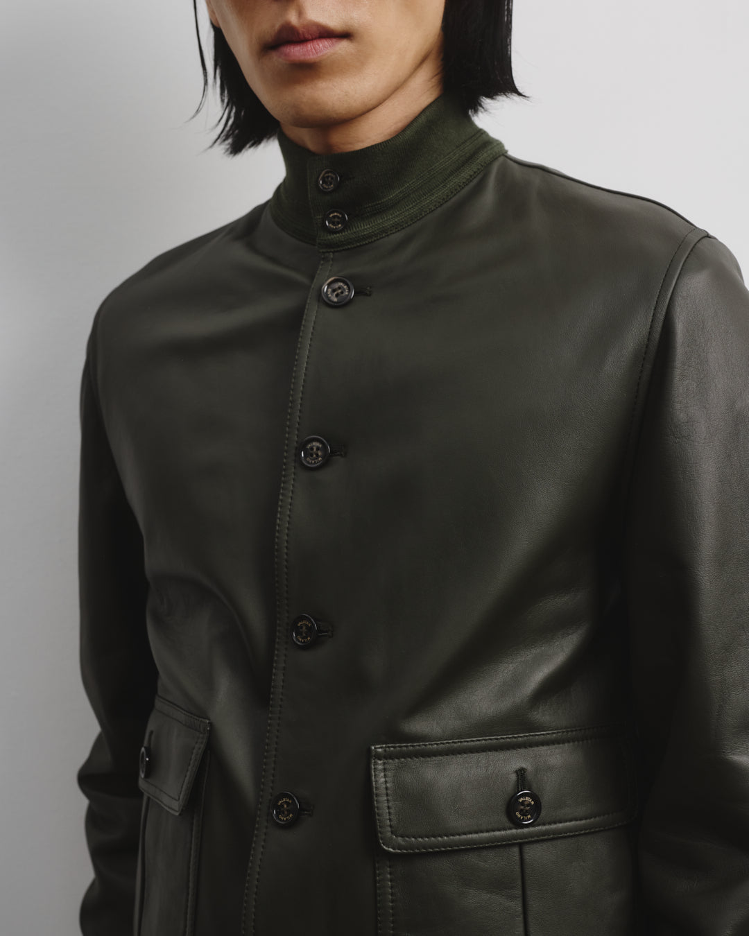 Unlined Valstarino jacket in nappa leather. Green - Caccia