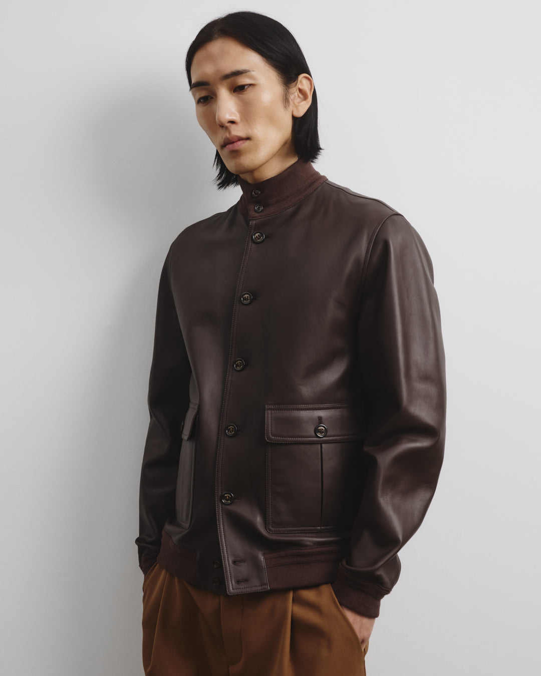 Unlined Valstarino jacket in nappa leather. Brown - Caffè
