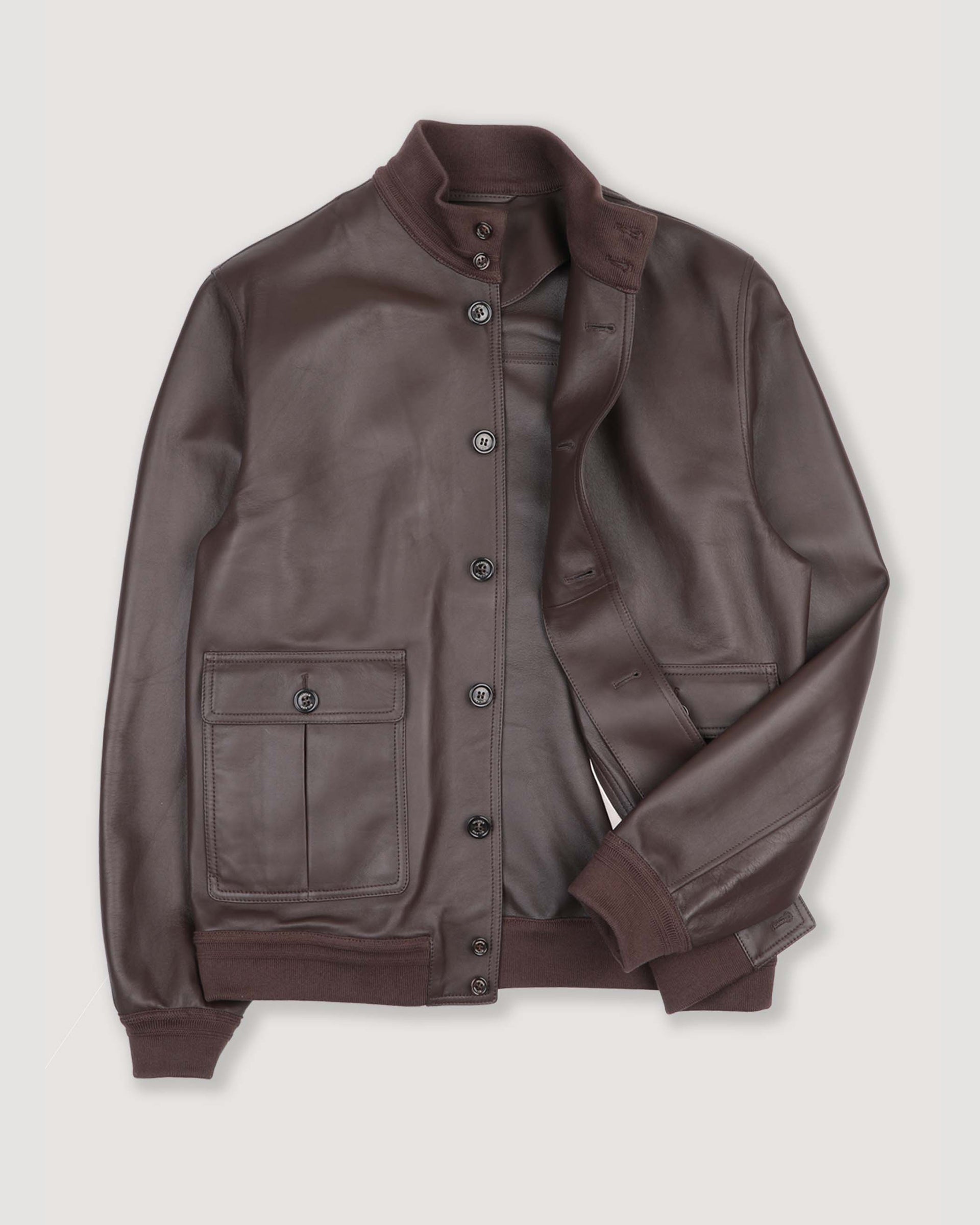 Giubbotto Valstarino in nappa, sfoderato. Marrone - Caffè