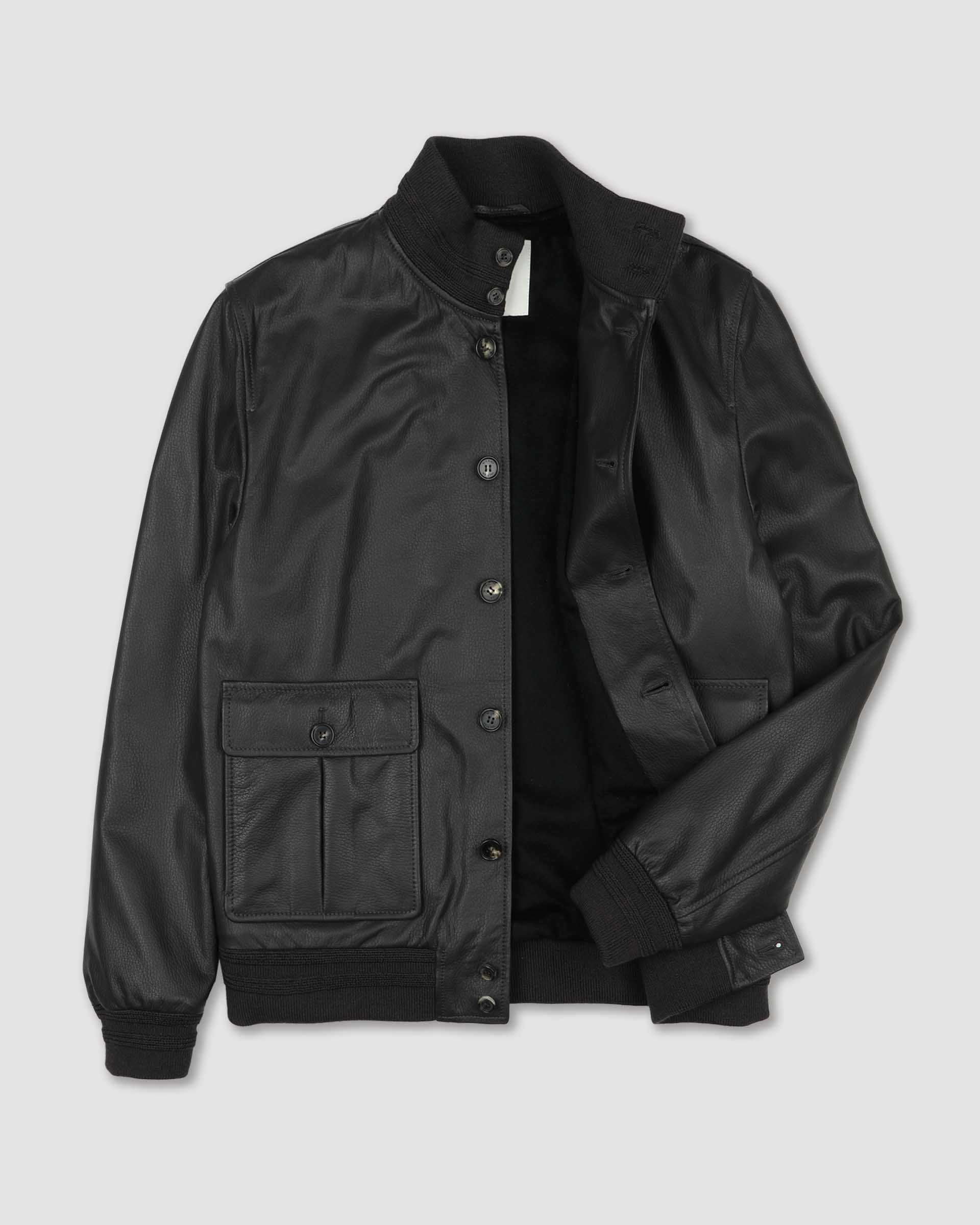 Giubbotto Valstarino in cervo con fodera in cashmere, loop su collo dietro. Marrone - Caffè