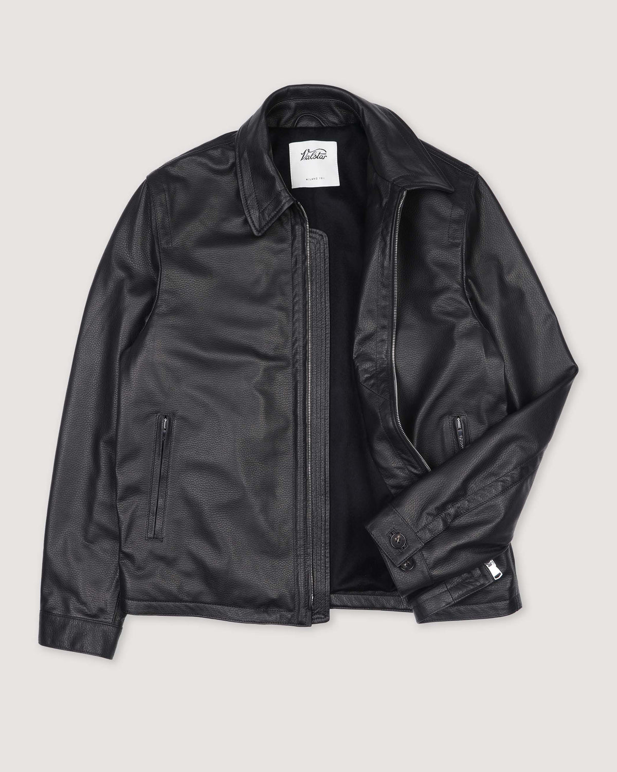 Giubbotto Duke realizzato in cervo e foderato in cashmere. Black - Black