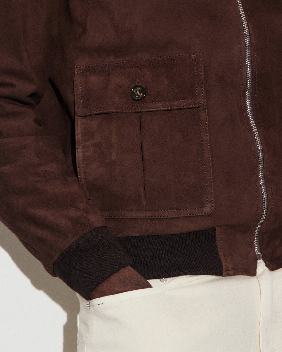 Giubbotto Valstarino reversibile in suede e tessuto tecnico waterproof. Marrone - Caffè/Militare