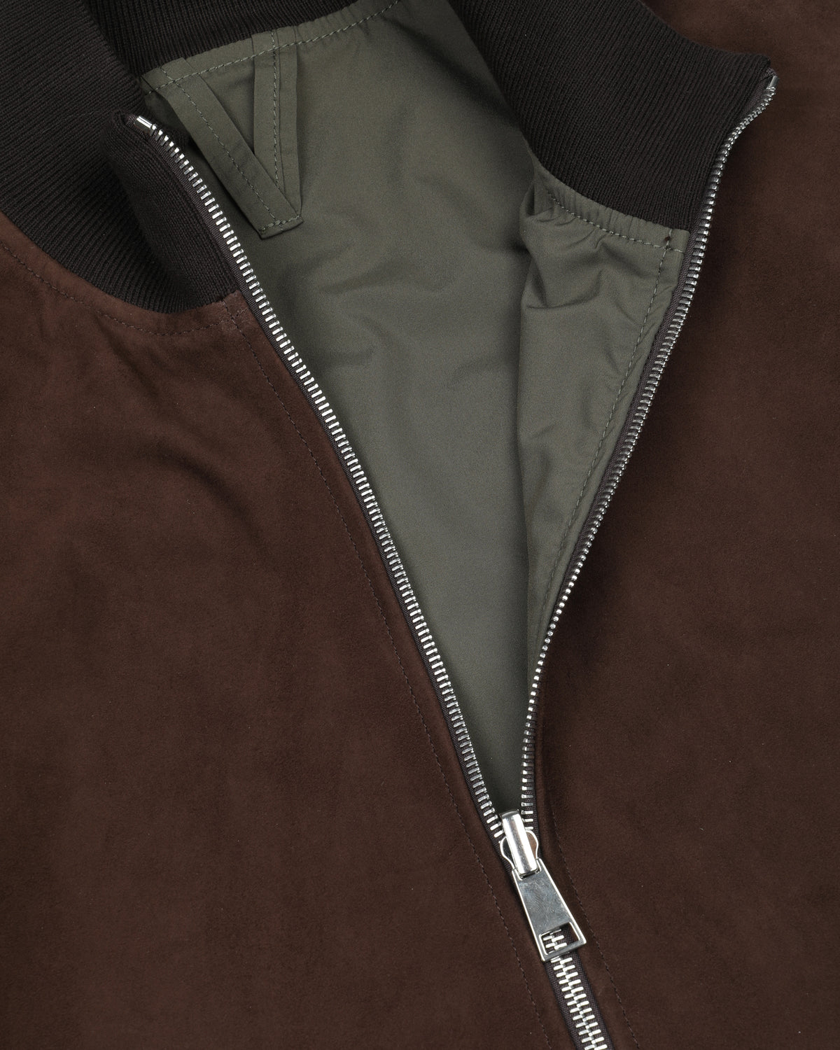 Giubbotto Valstarino reversibile in suede e tessuto tecnico waterproof. Marrone - Caffè/Militare