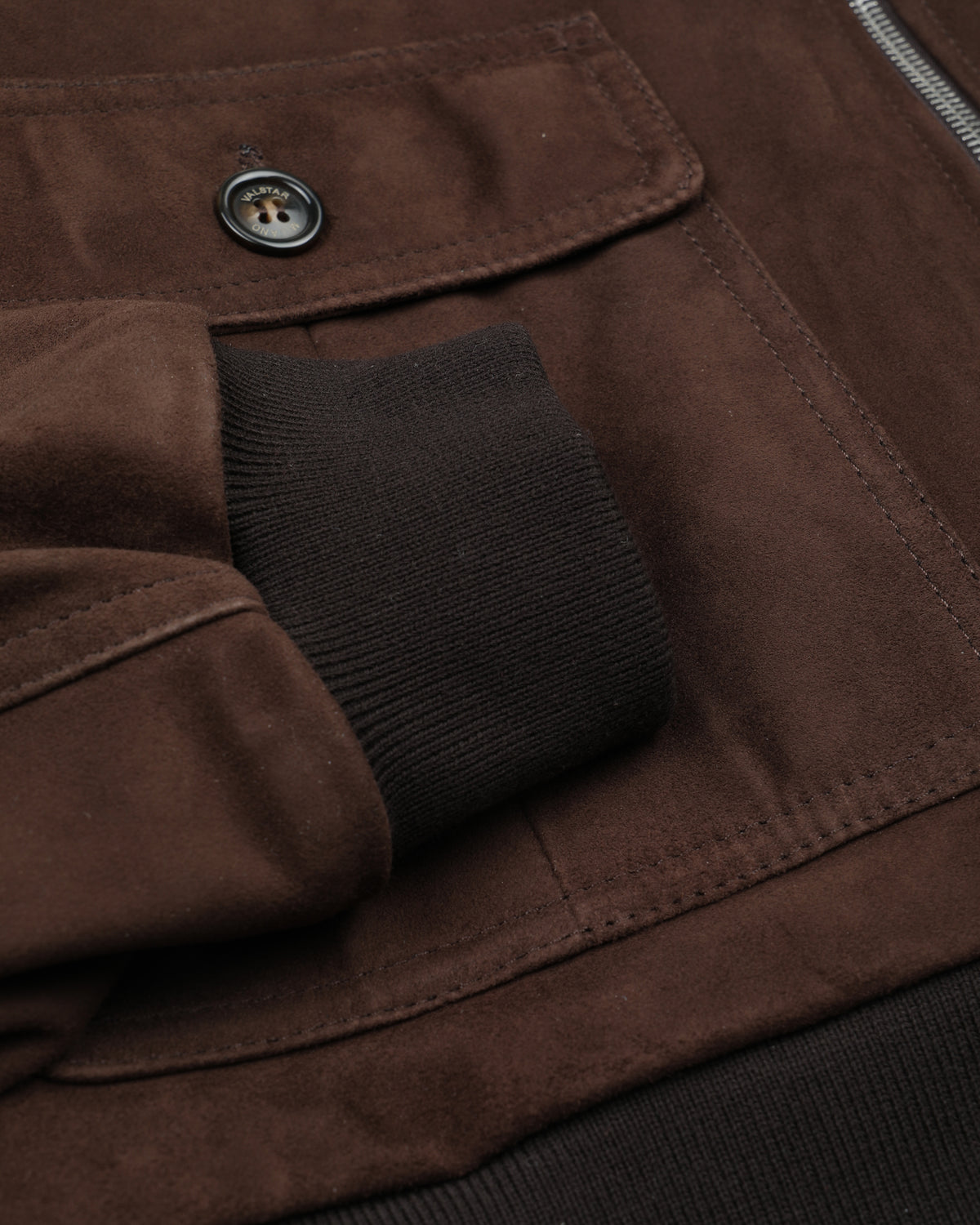 Giubbotto Valstarino reversibile in suede e tessuto tecnico waterproof. Marrone - Caffè/Militare