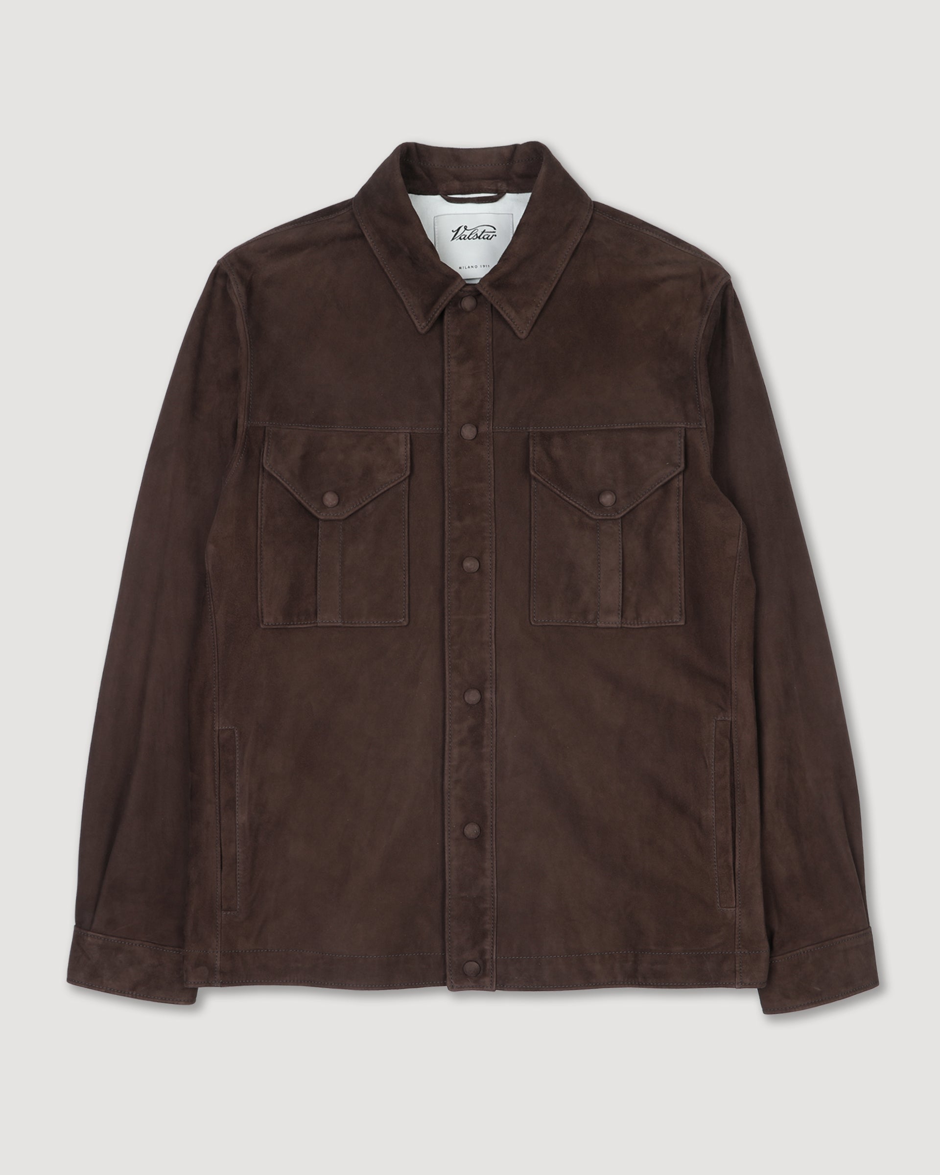 Overshirt Blackey in suede, sfoderata. Marrone - Caffè