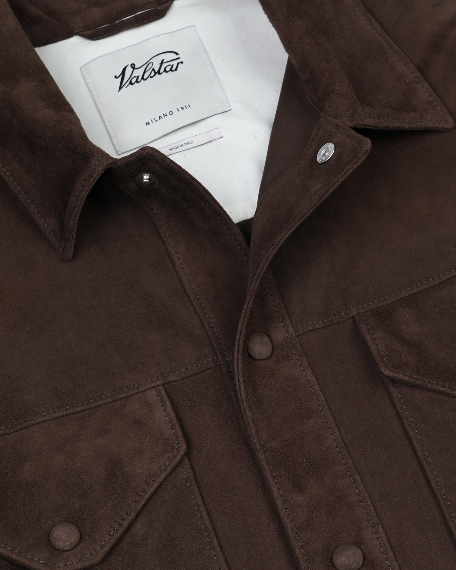 Overshirt Blackey in suede, sfoderata. Marrone - Caffè