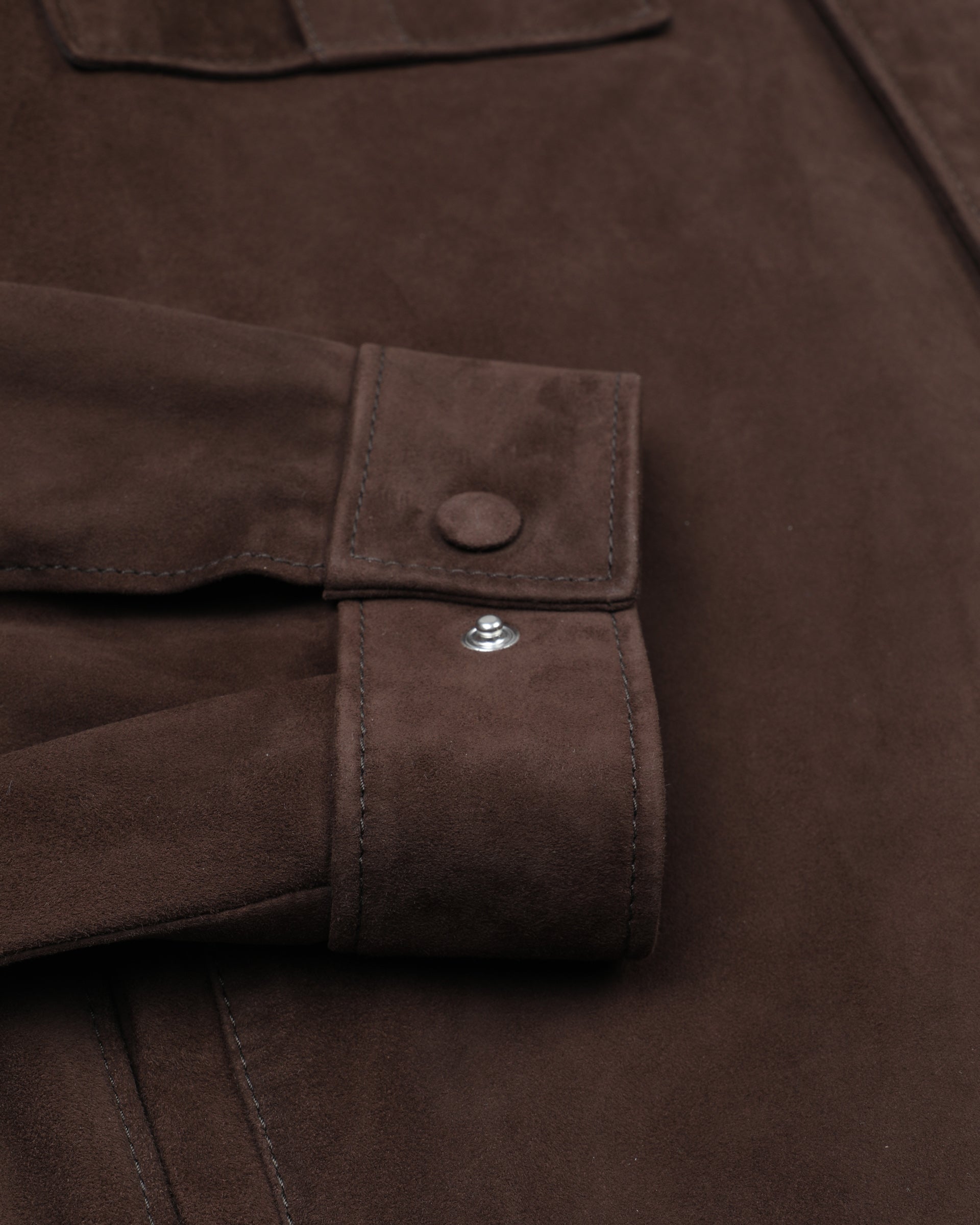 Overshirt Blackey in suede, sfoderata. Marrone - Caffè