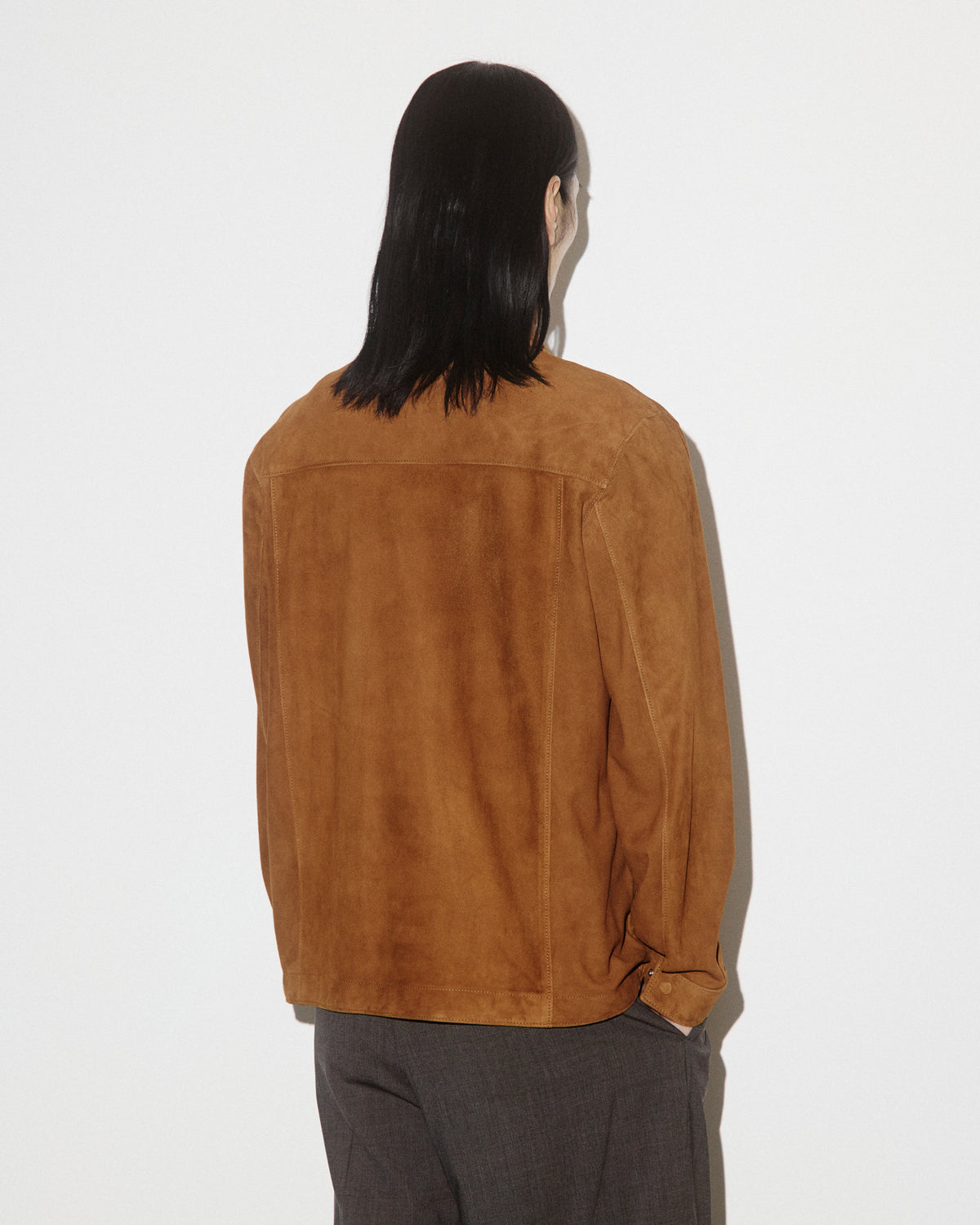 Overshirt Blackey in suede, sfoderata. Marrone - Sandal