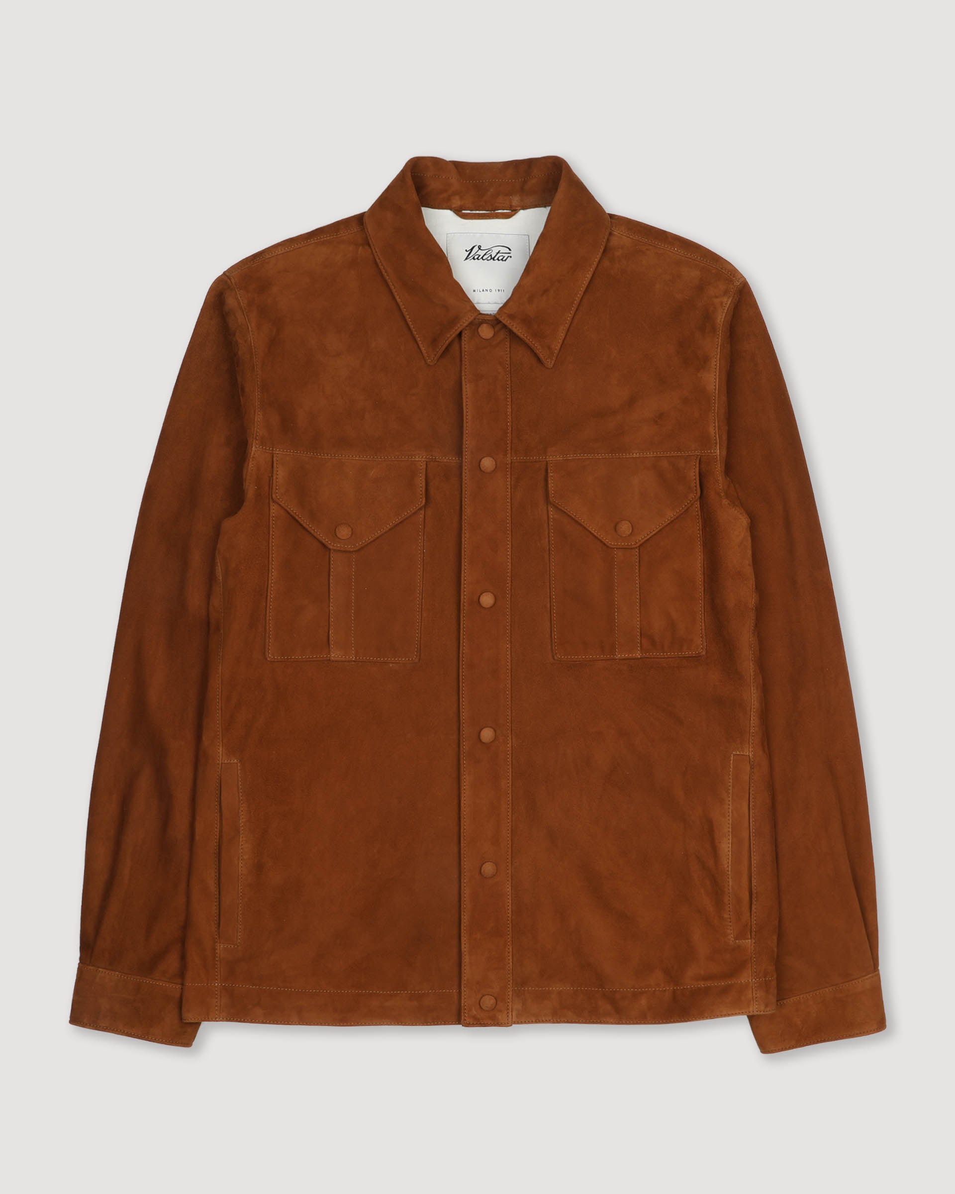 Overshirt Blackey in suede, sfoderata. Marrone - Sandal