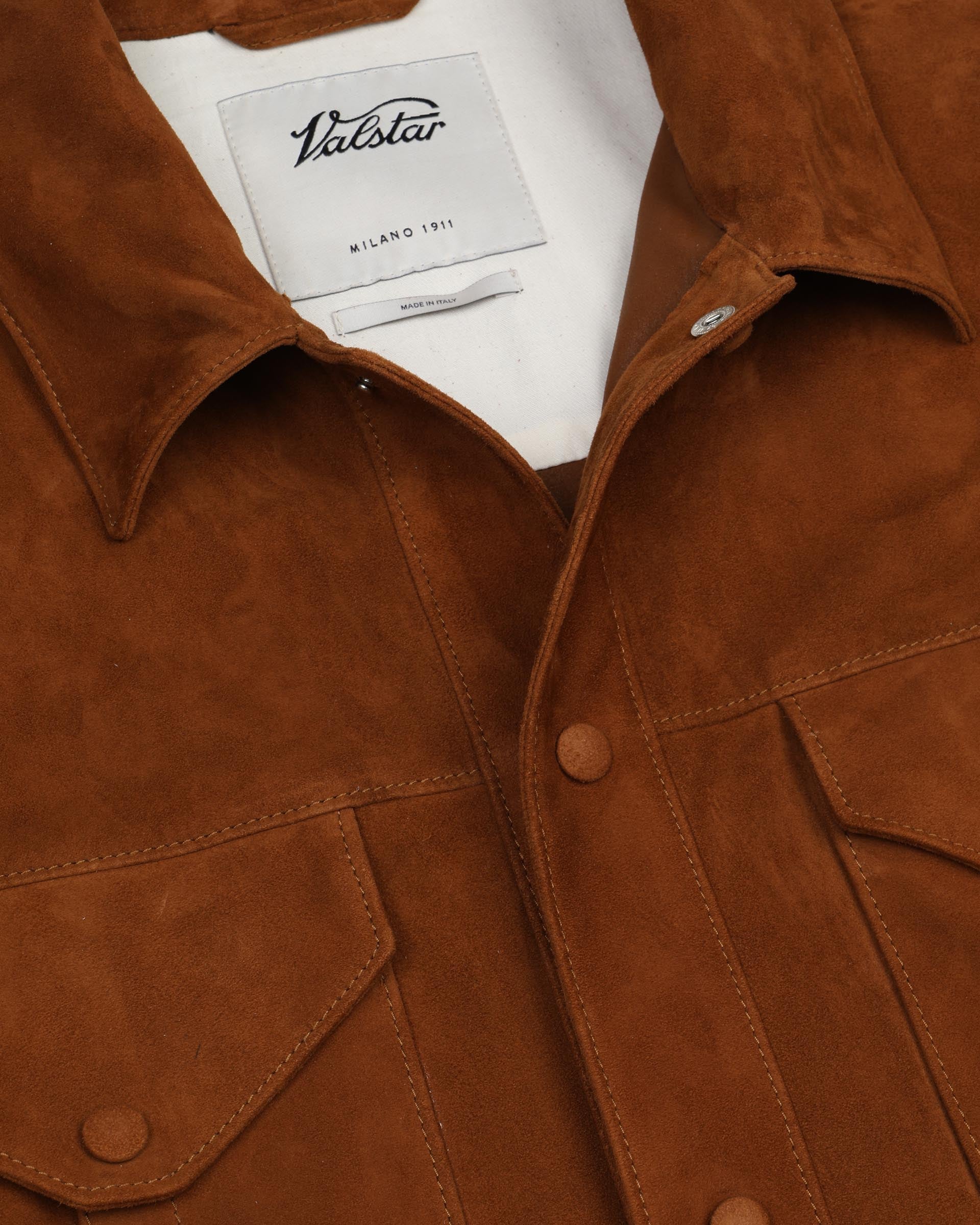 Overshirt Blackey in suede, sfoderata. Marrone - Sandal