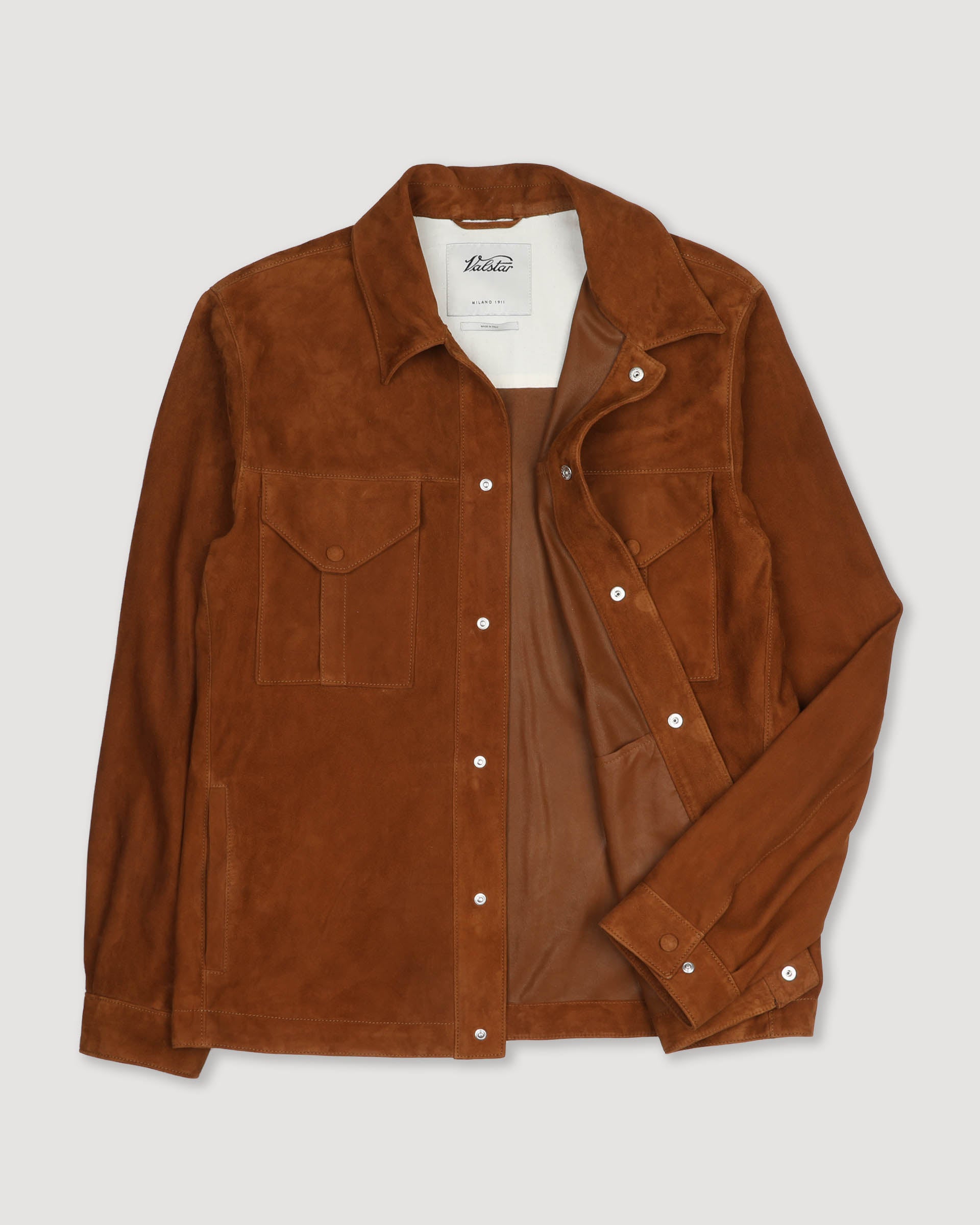 Overshirt Blackey in suede, sfoderata. Marrone - Sandal