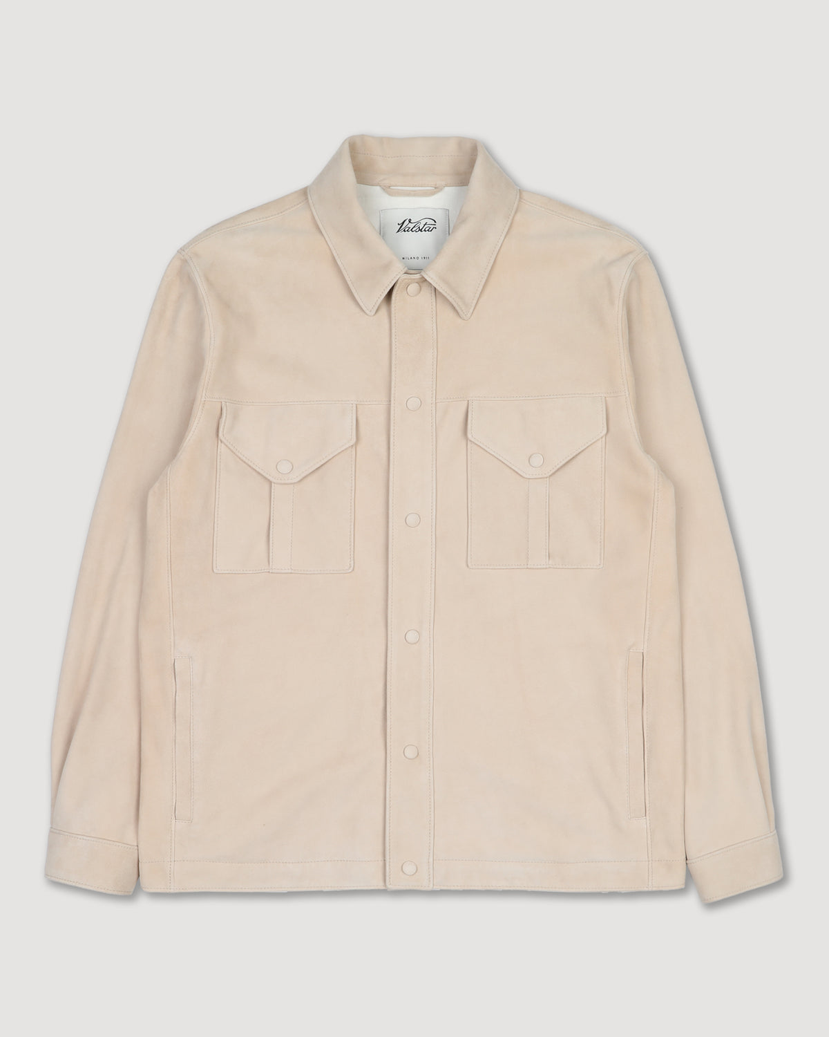 Overshirt Blackey in suede, sfoderata. Beige - Sisal