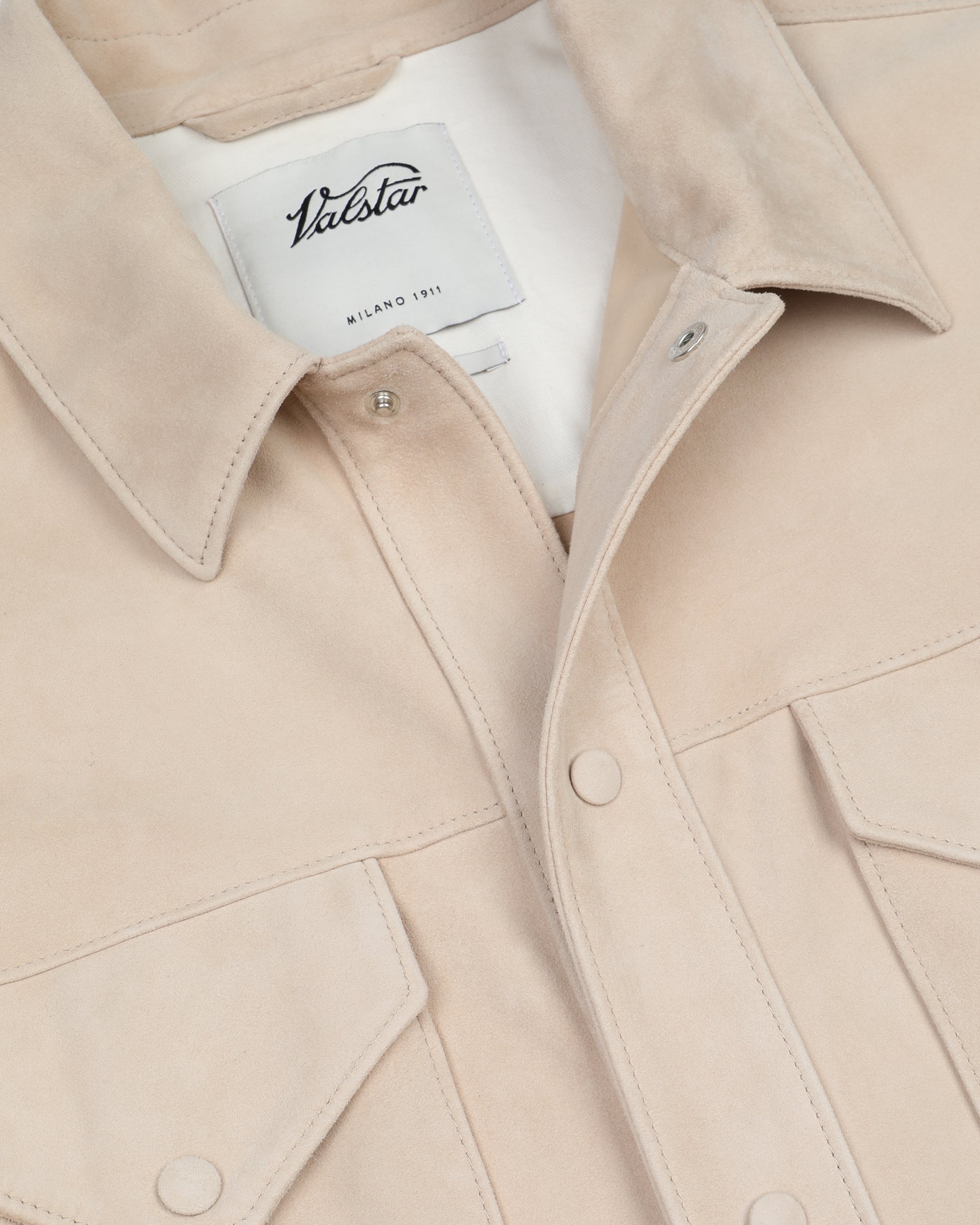 Overshirt Blackey in suede, sfoderata. Beige - Sisal
