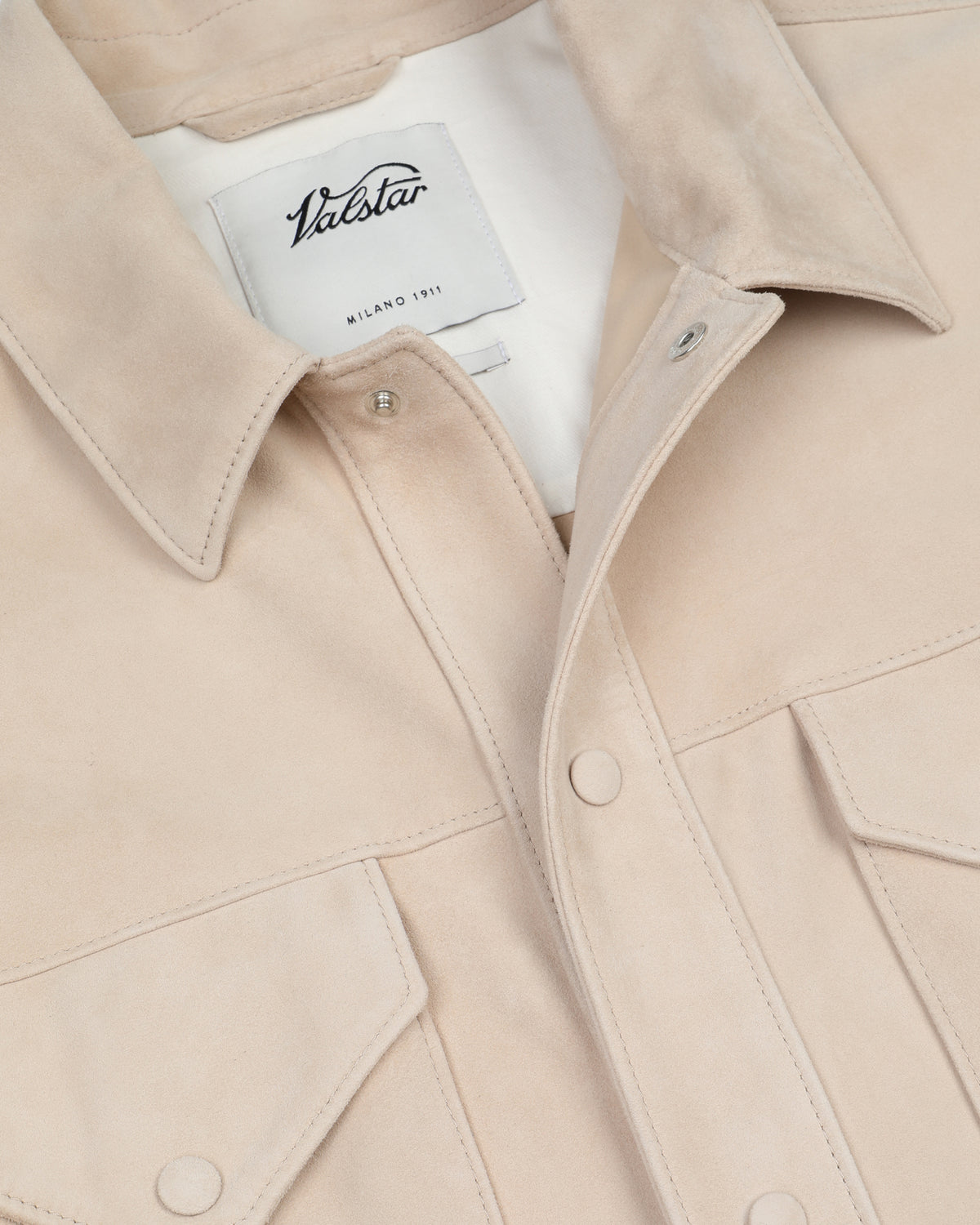 Overshirt Blackey in suede, sfoderata. Beige - Sisal
