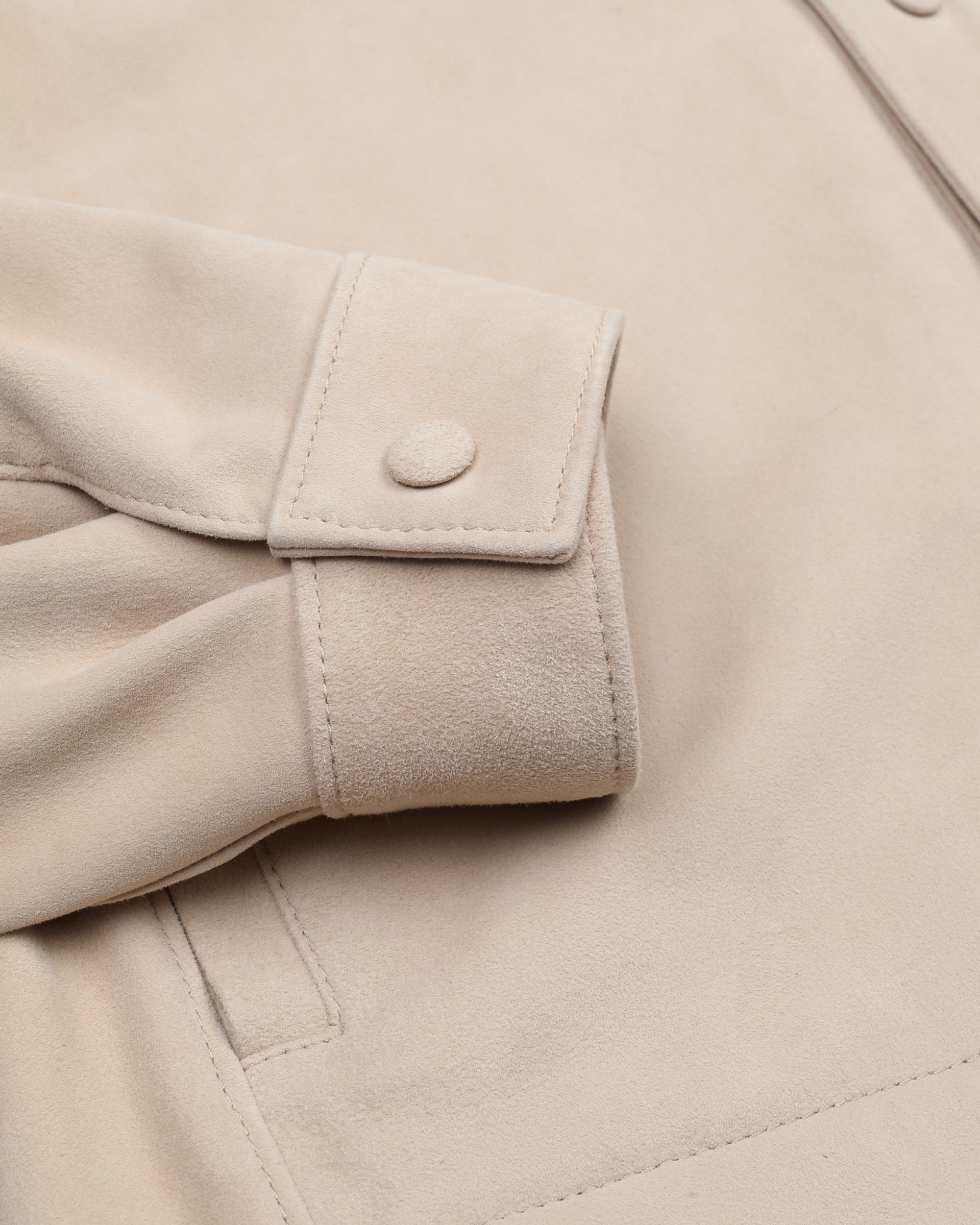 Overshirt Blackey in suede, sfoderata. Beige - Sisal