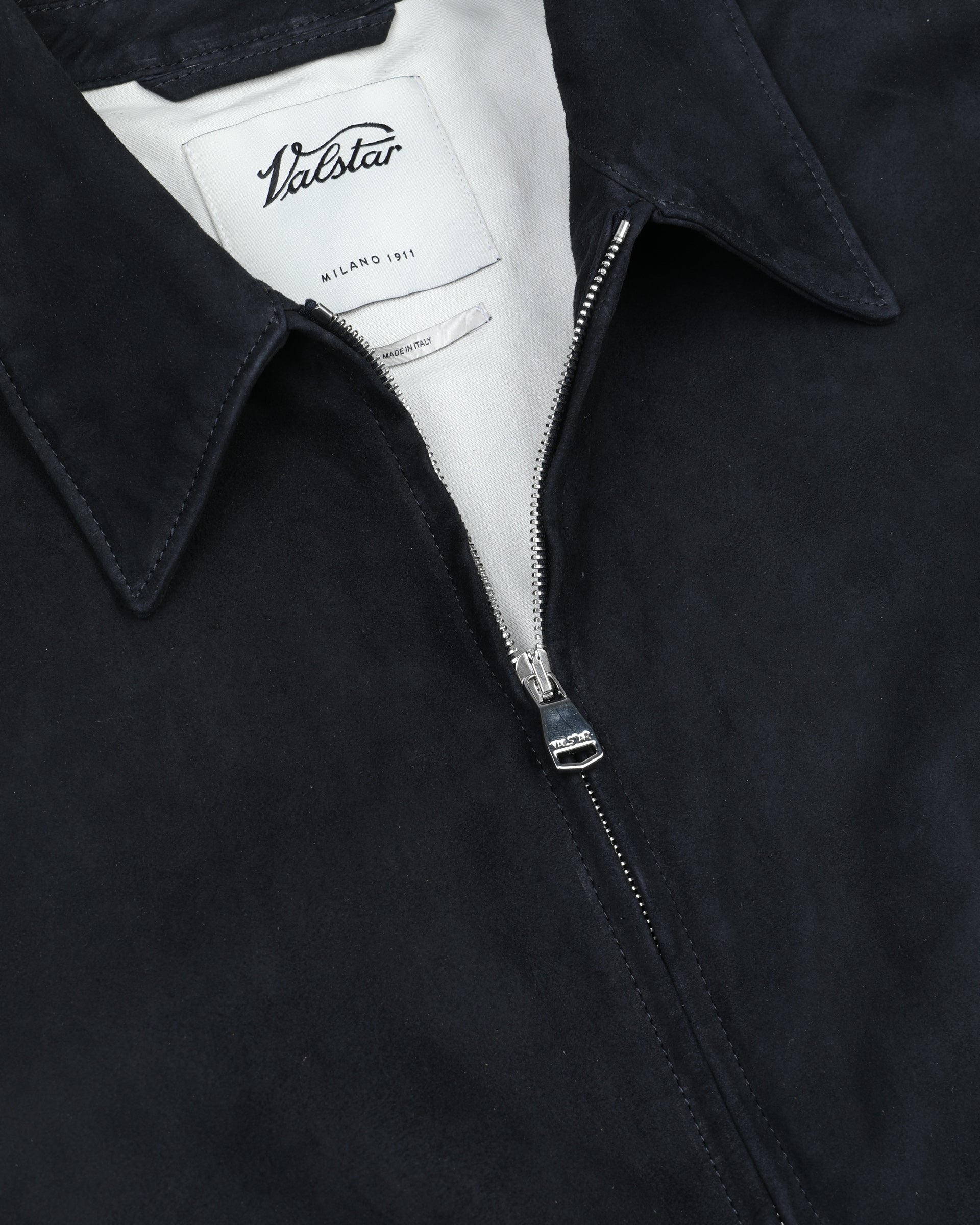 Giubbotto bomber Stan in suede sfoderato. Blu - Dark blue