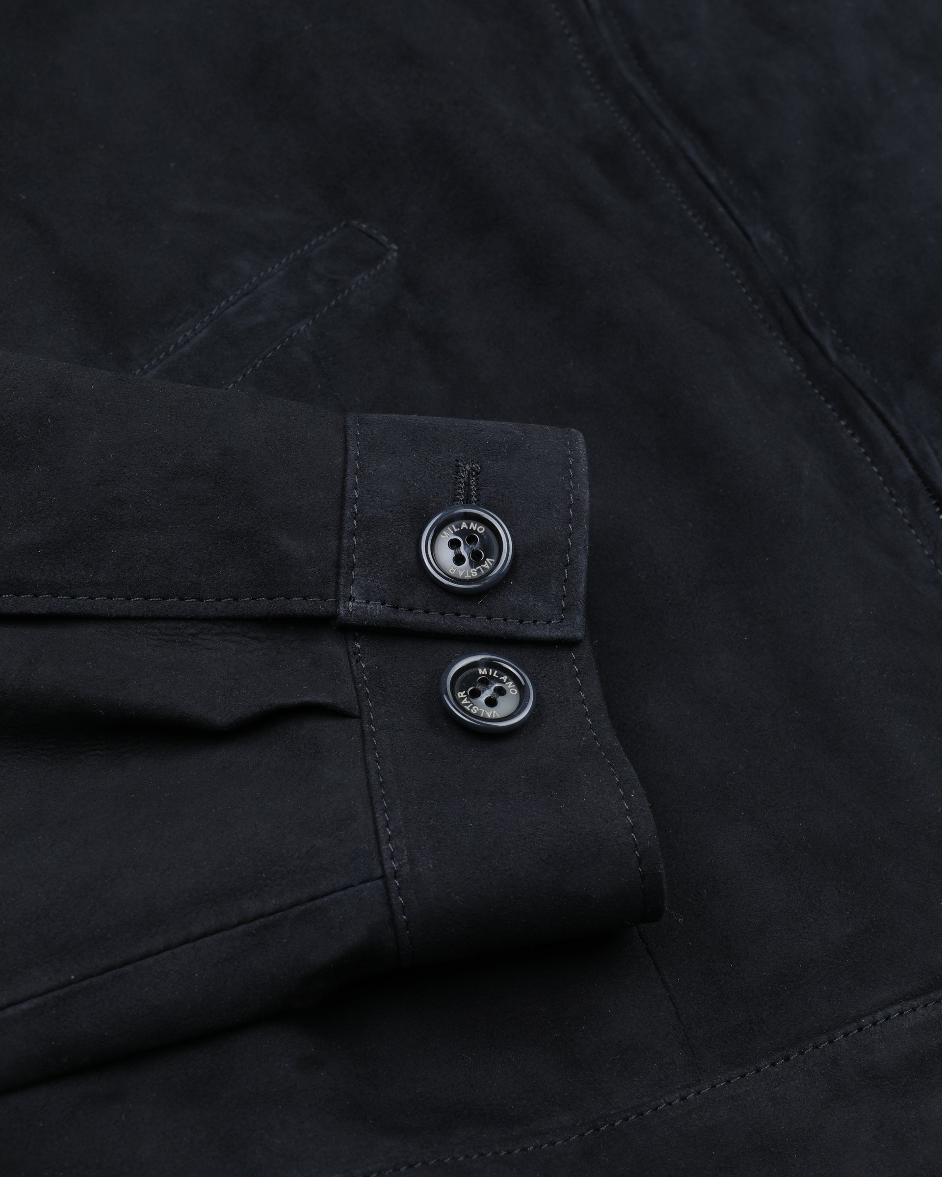 Giubbotto bomber Stan in suede sfoderato. Blu - Dark blue