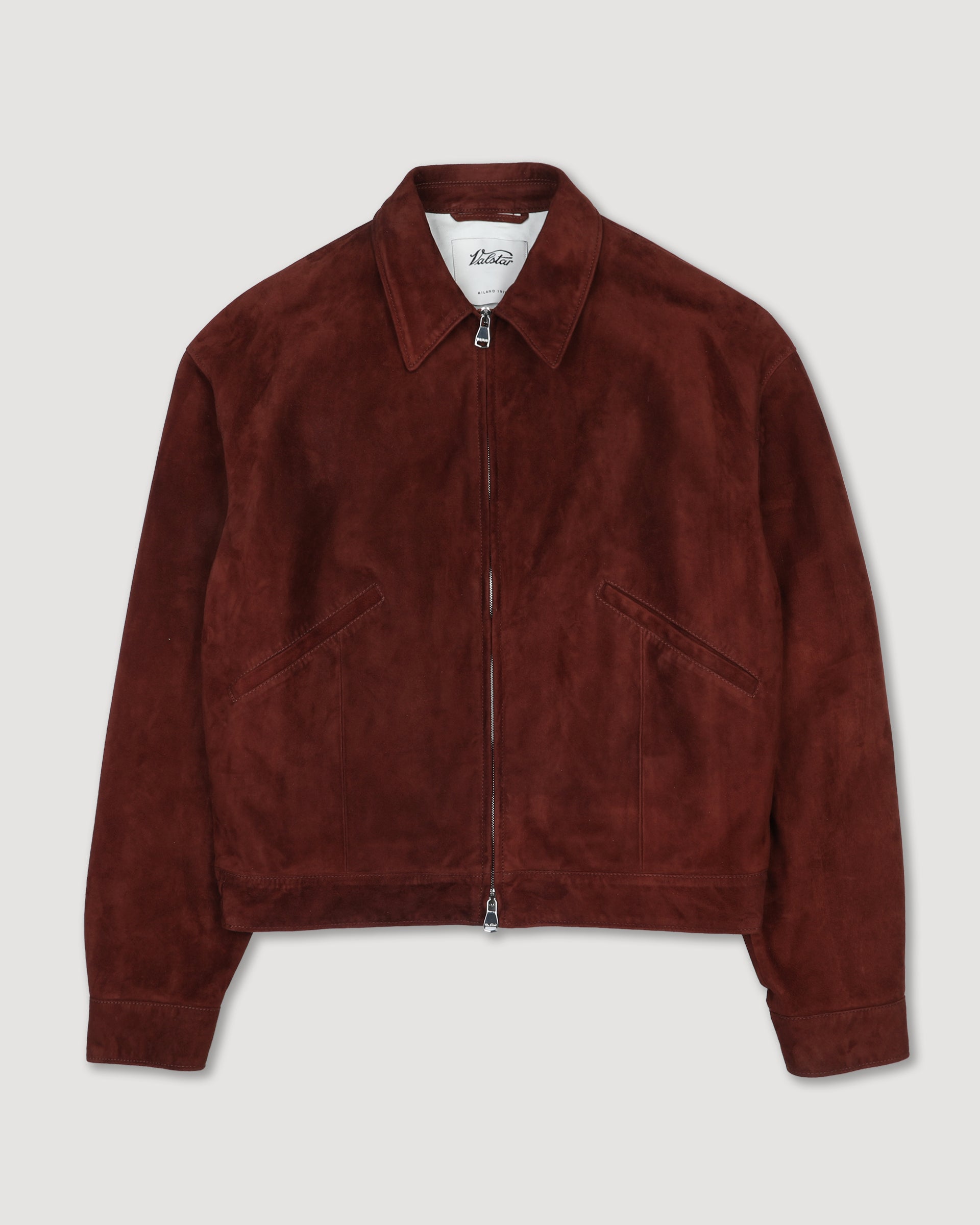 Giubbotto bomber Stan in suede sfoderato. Arancione - Ruggine