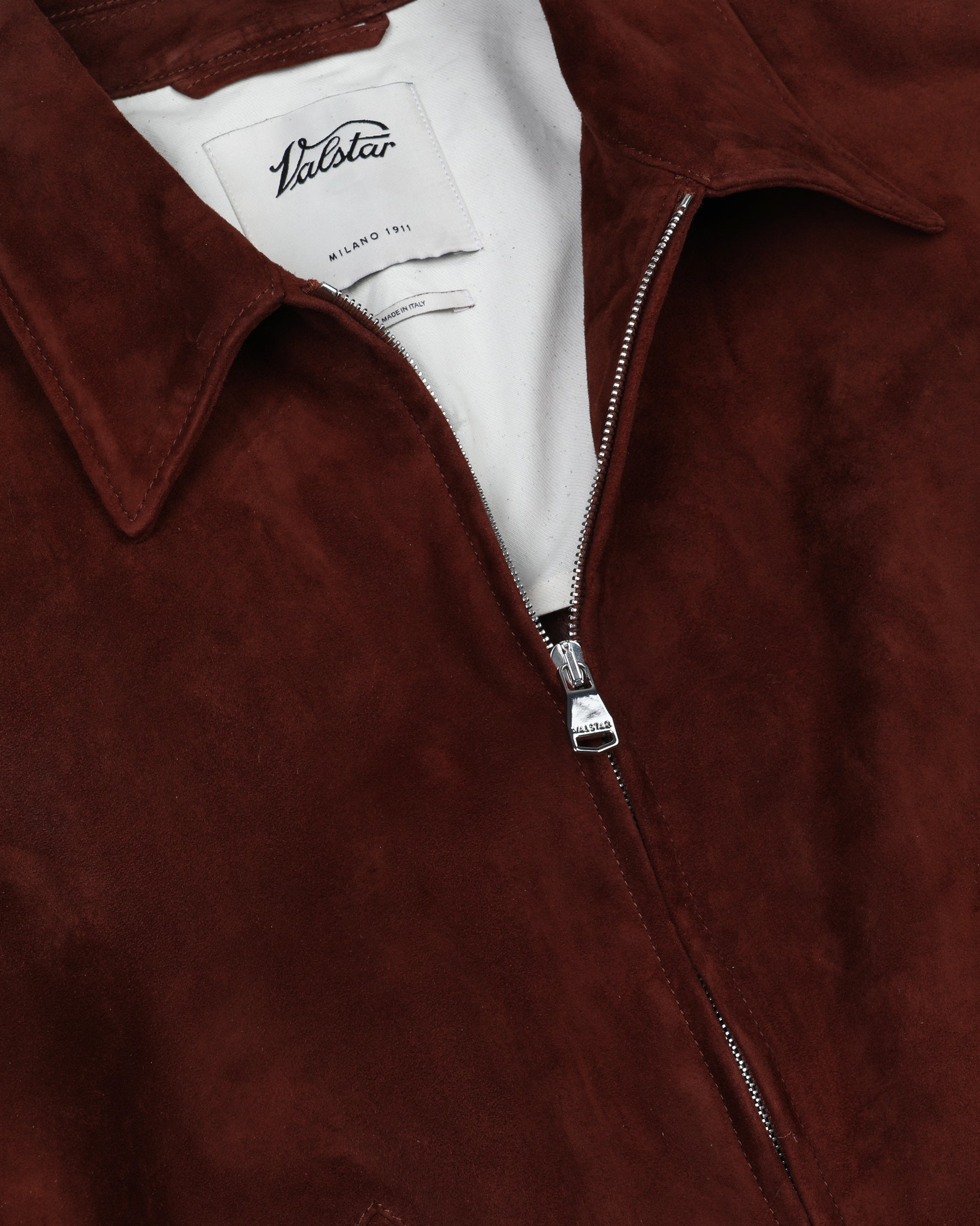 Giubbotto bomber Stan in suede sfoderato. Arancione - Ruggine