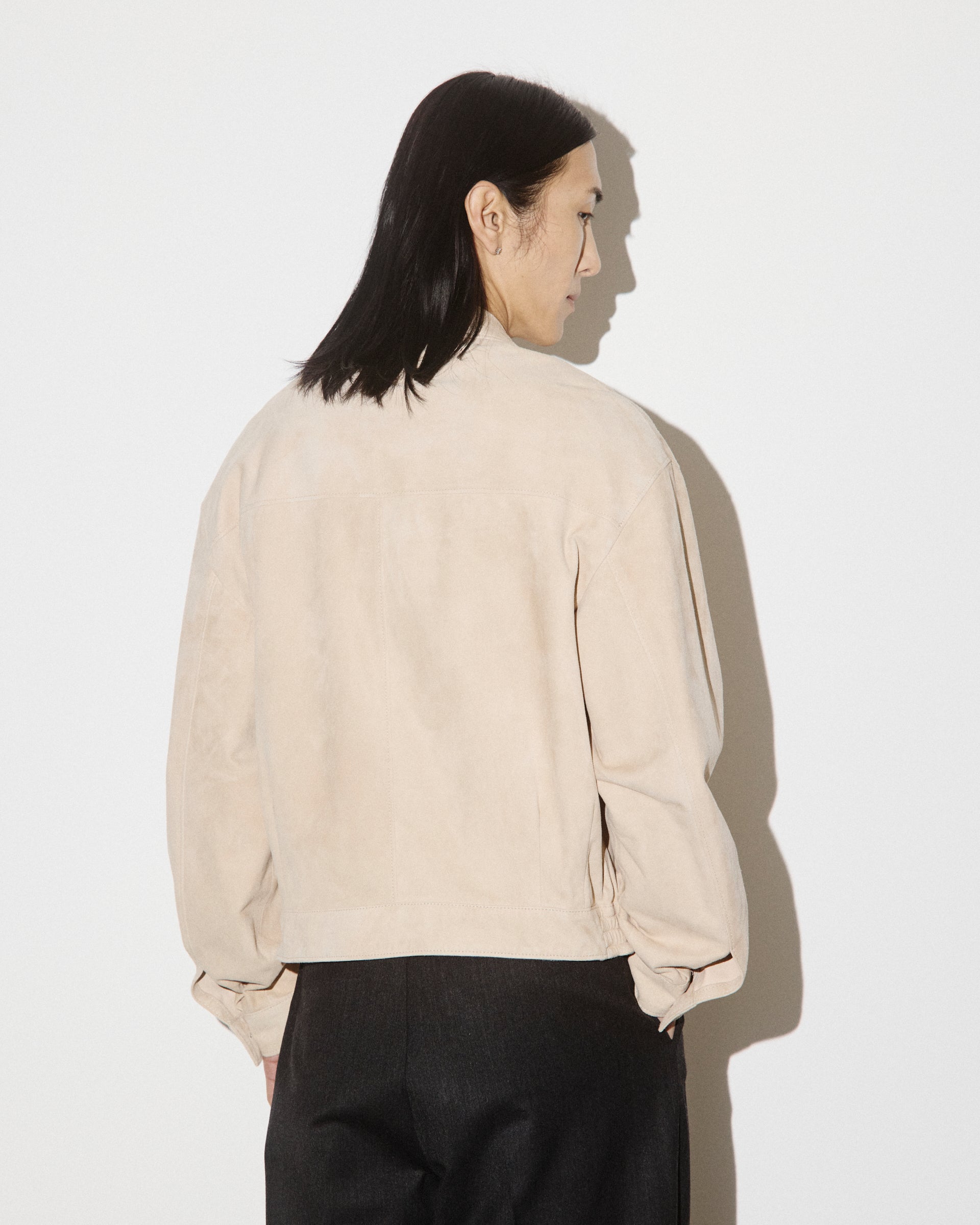 Giubbotto bomber Stan in suede sfoderato. Beige - Sisal