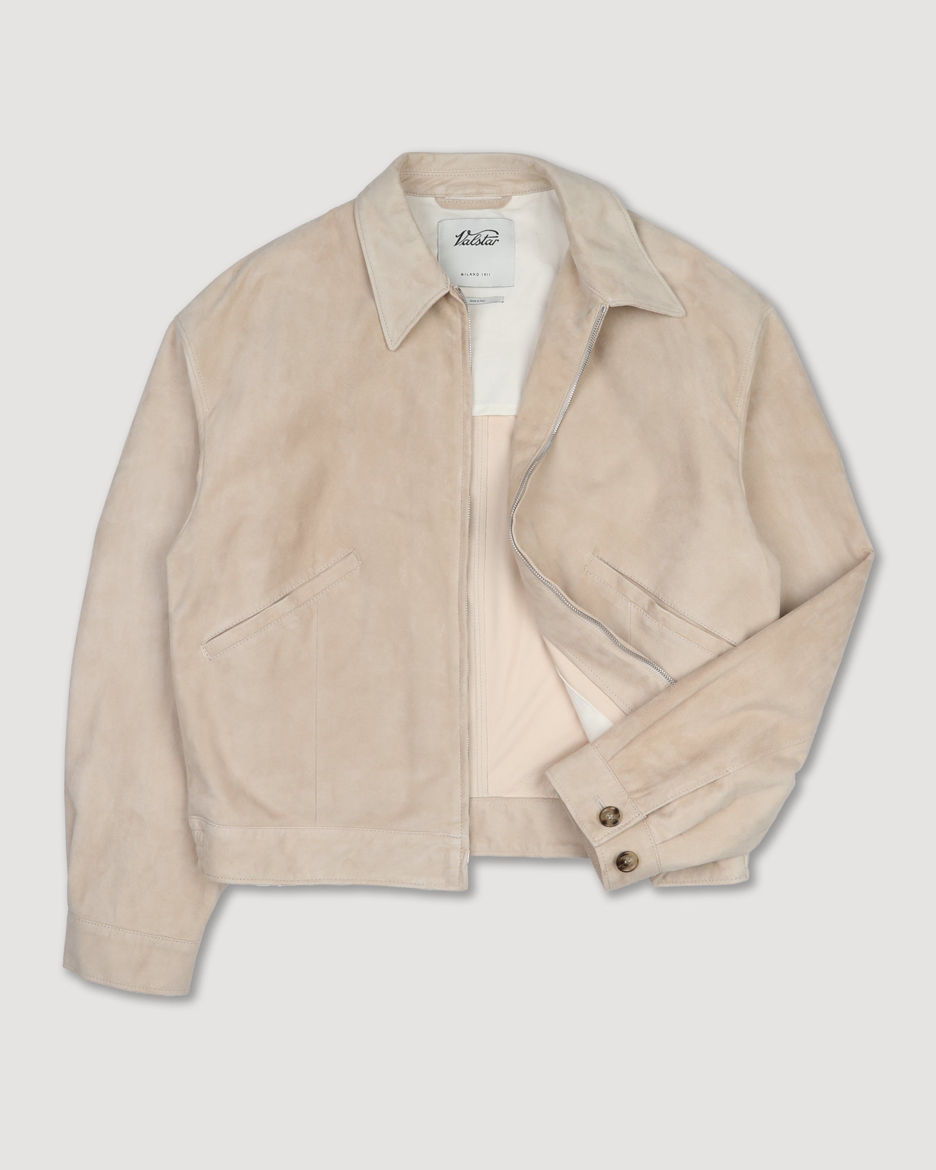 Giubbotto bomber Stan in suede sfoderato. Beige - Sisal