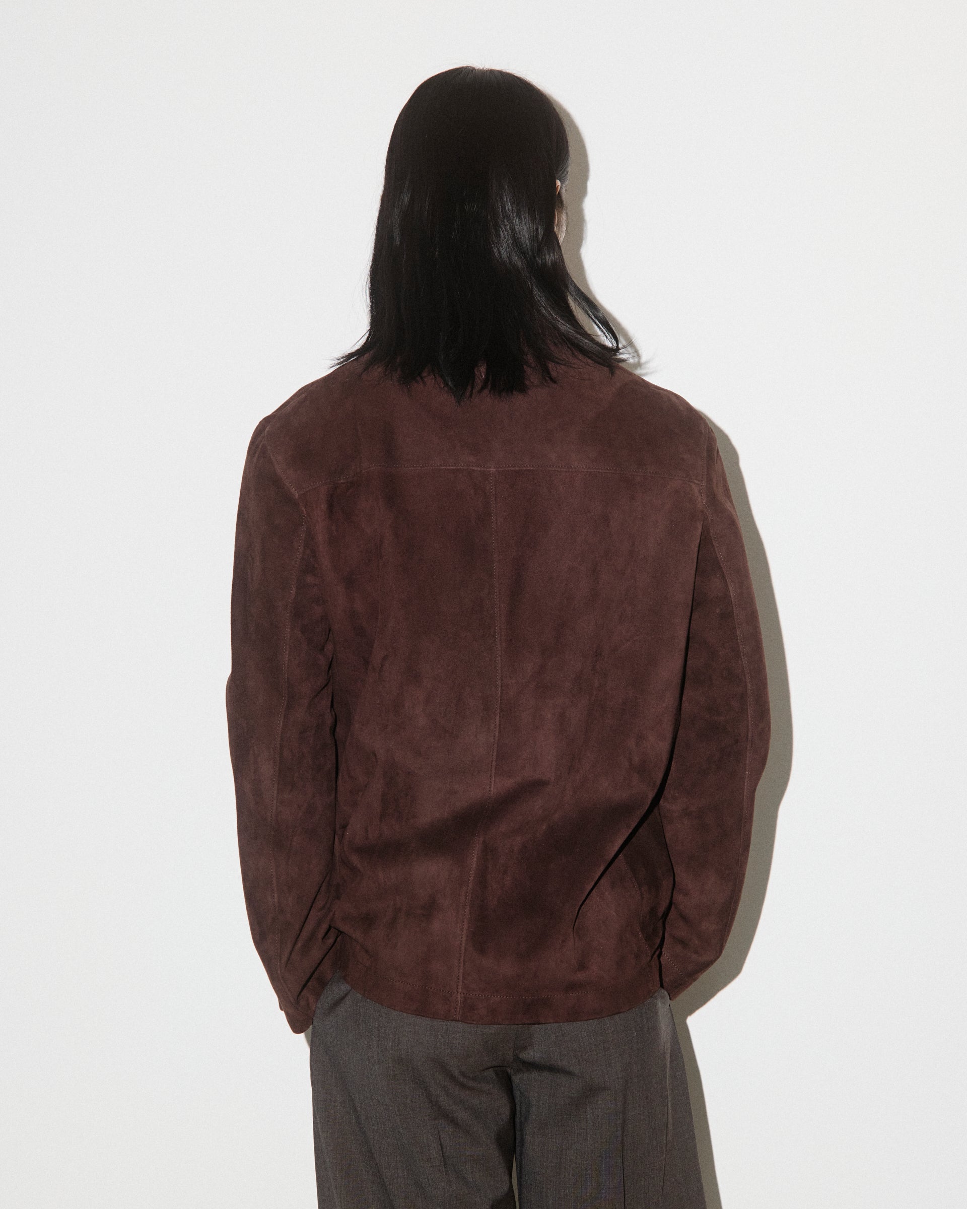 Blazer Miller in suede, sfoderato. Marrone - Caffè