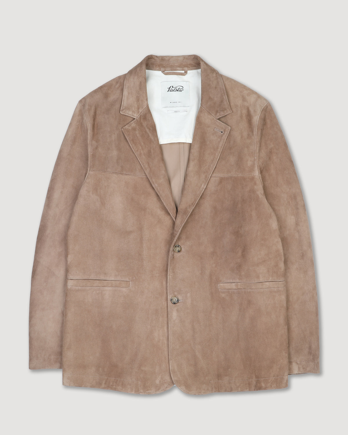 Blazer Miller in suede, sfoderato.. Beige - Grege