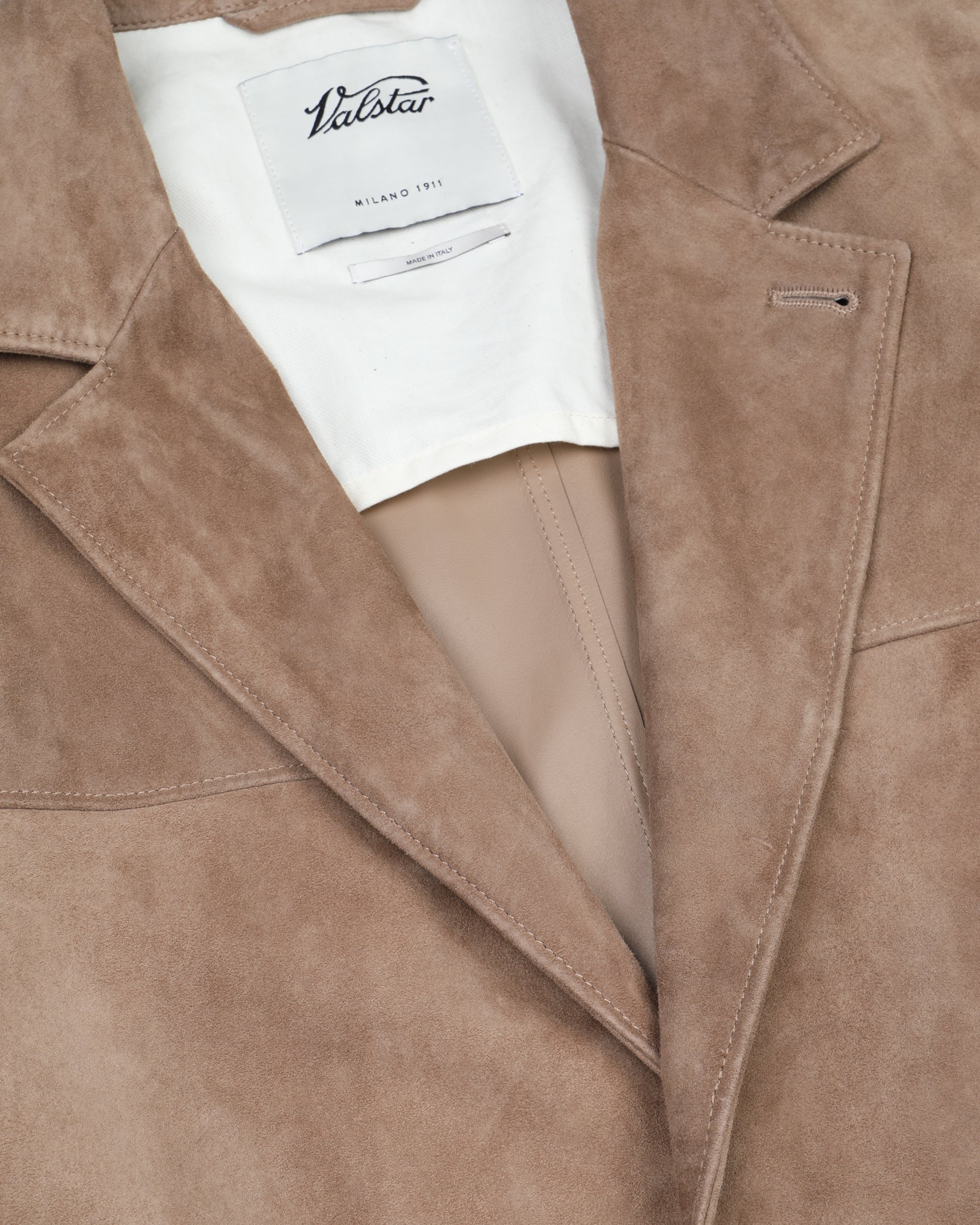 Blazer Miller in suede, sfoderato.. Beige - Grege