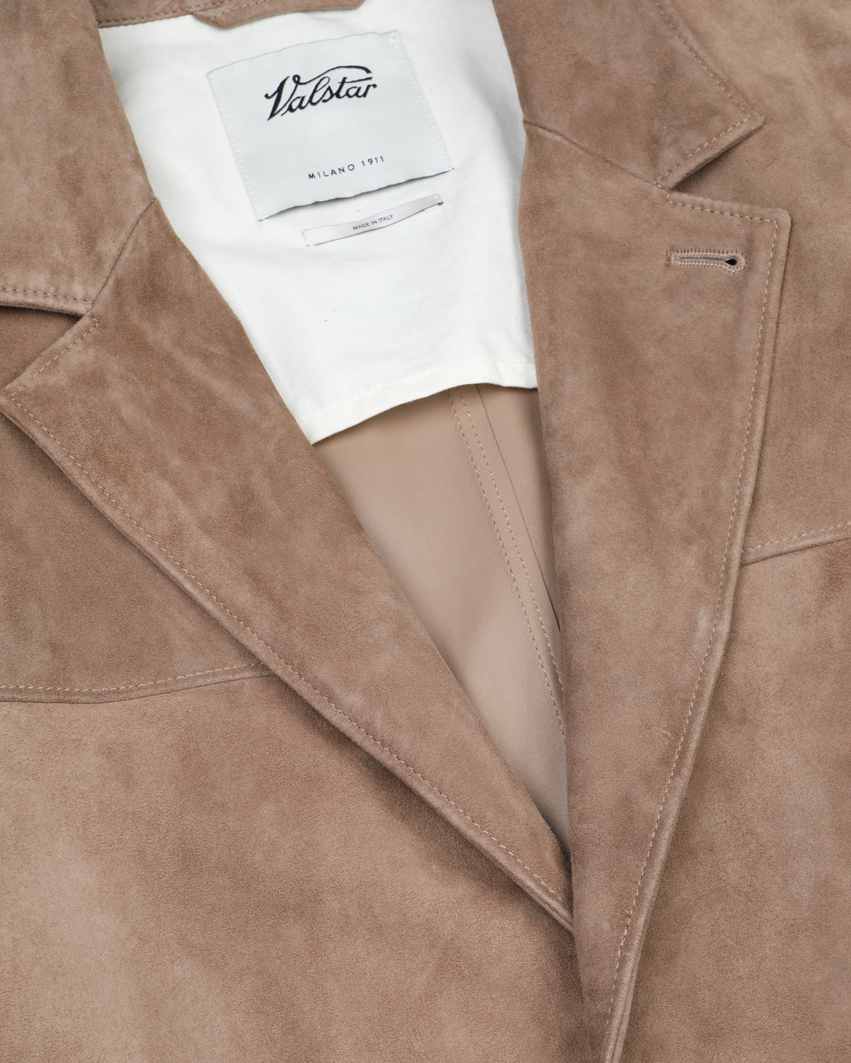 Blazer Miller in suede, sfoderato.. Beige - Grege
