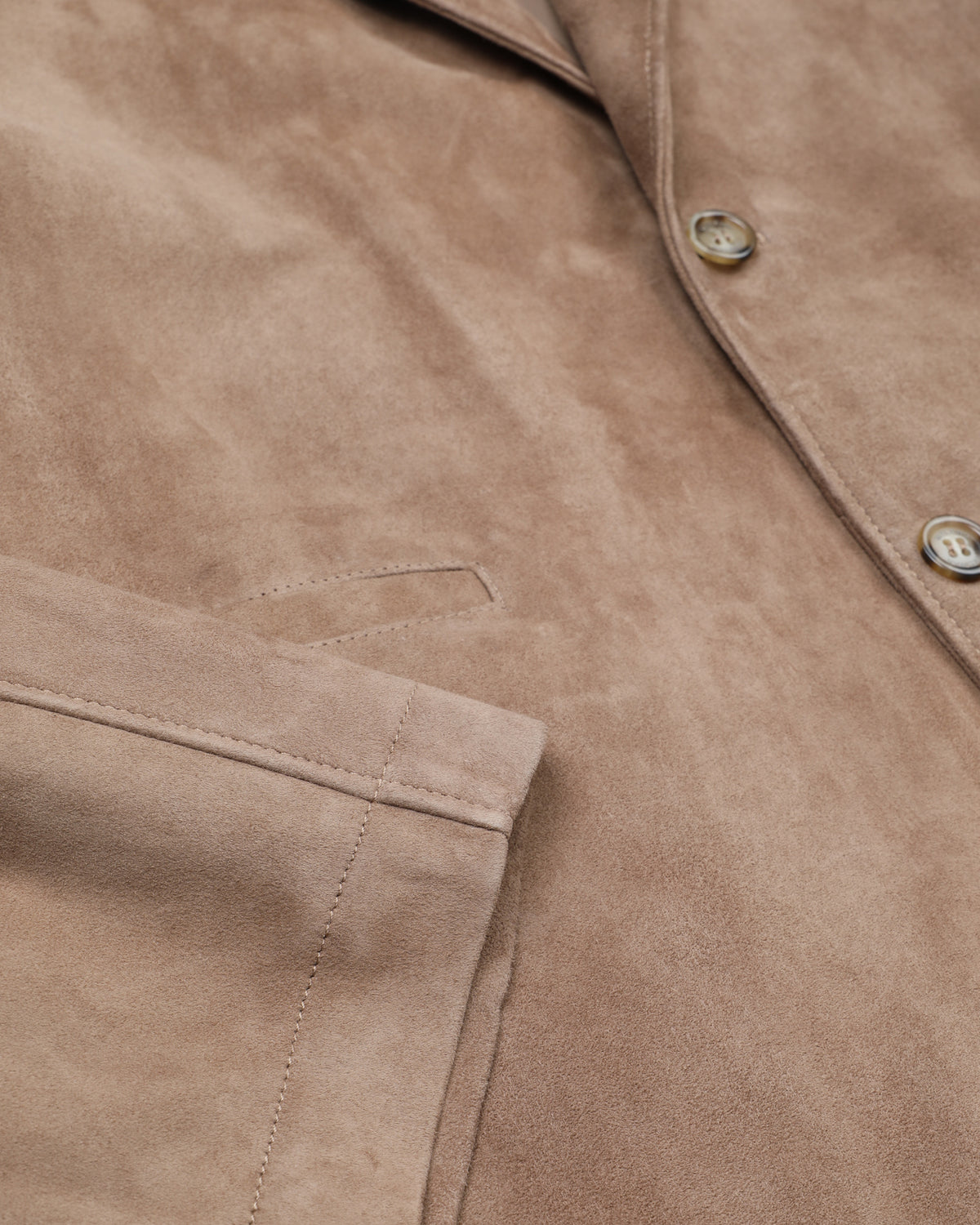 Blazer Miller in suede, sfoderato.. Beige - Grege