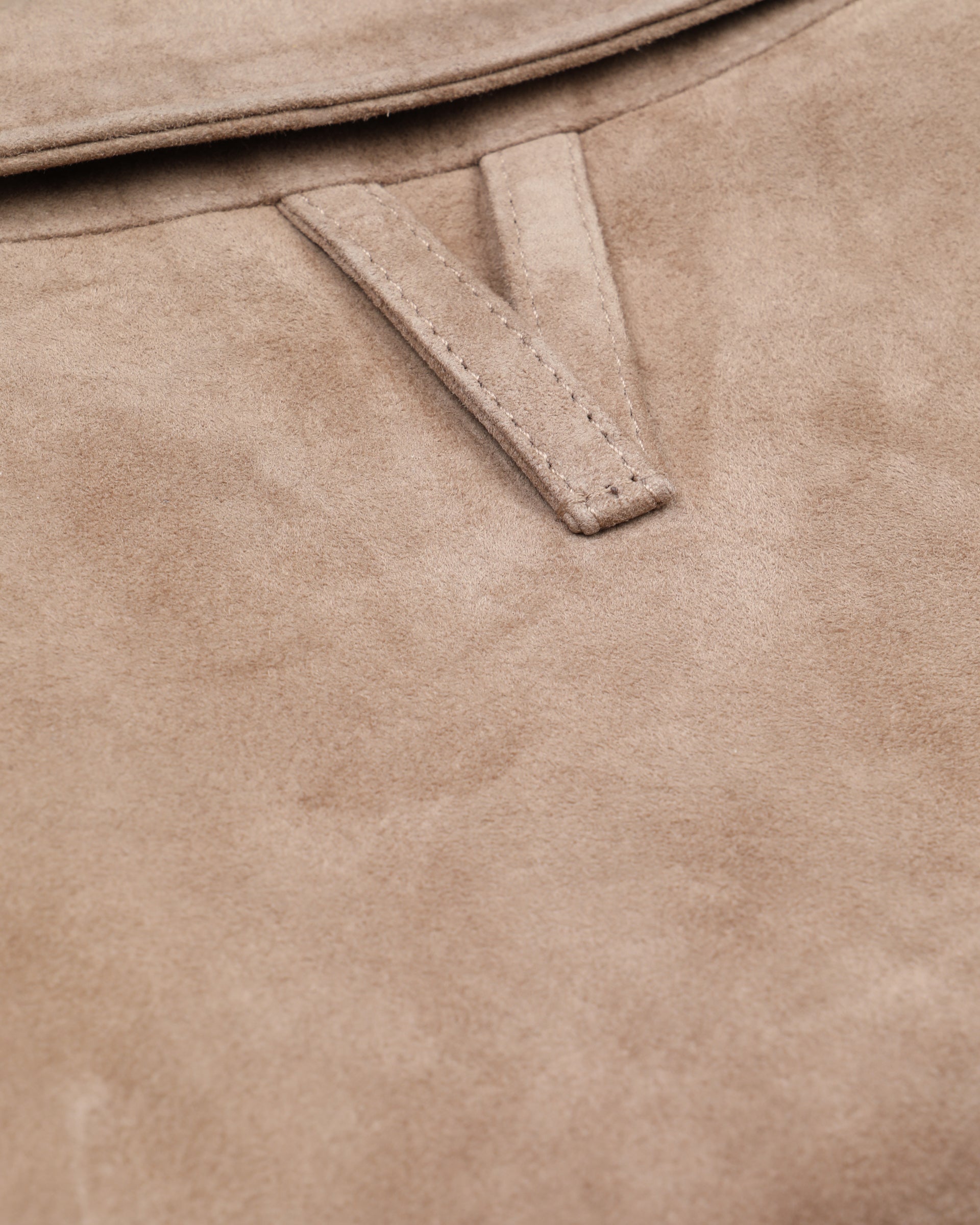 Blazer Miller in suede, sfoderato.. Beige - Grege