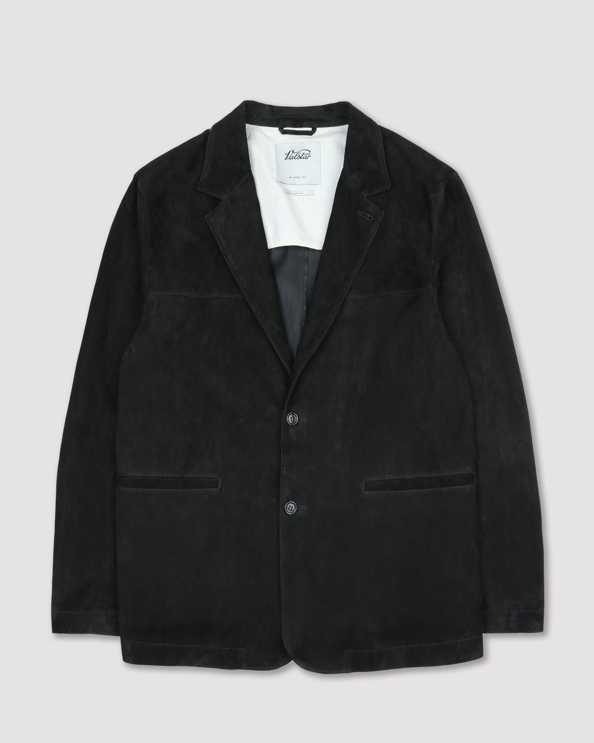 Blazer Miller in suede, sfoderato. Nero - Black