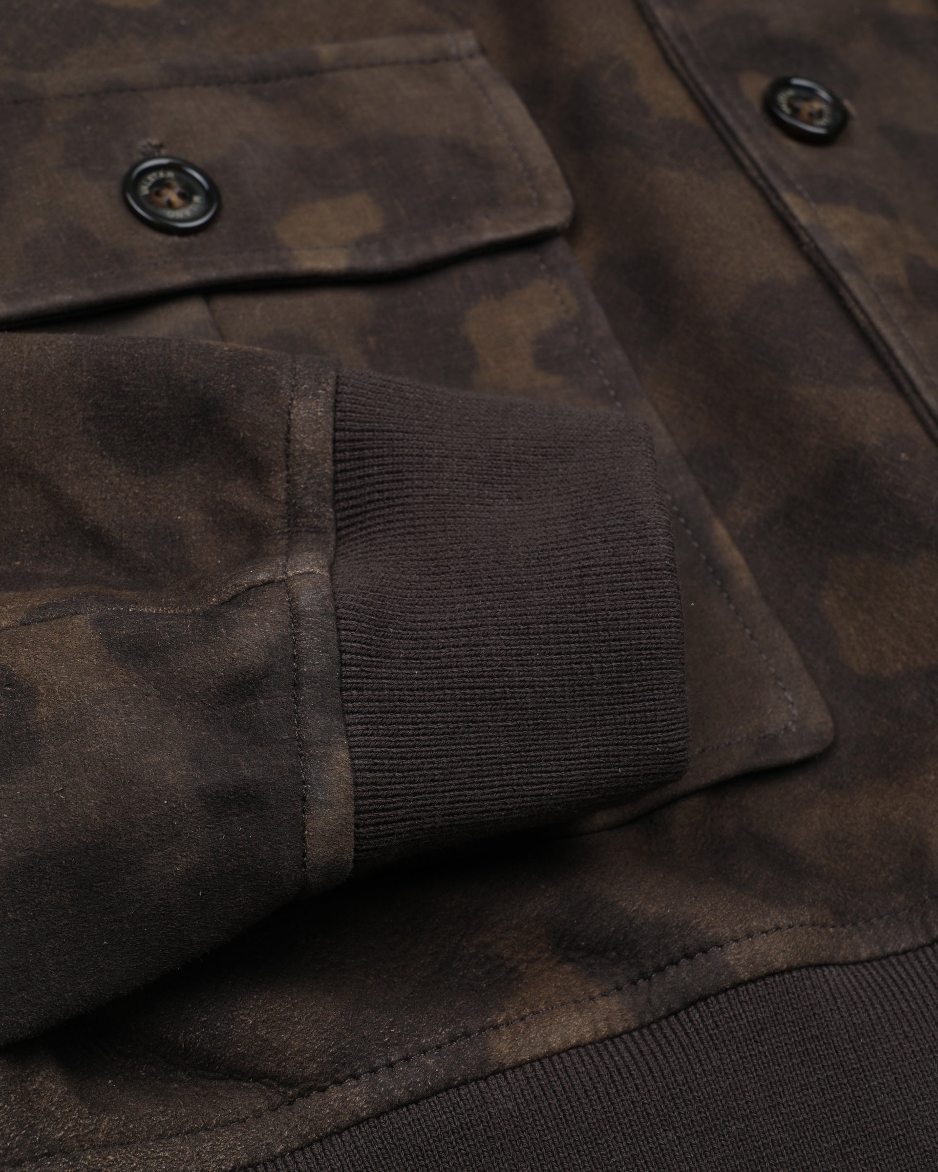 Giubbotto Valstarino in suede stampato fantasia camouflage, sfoderato - Camouflage