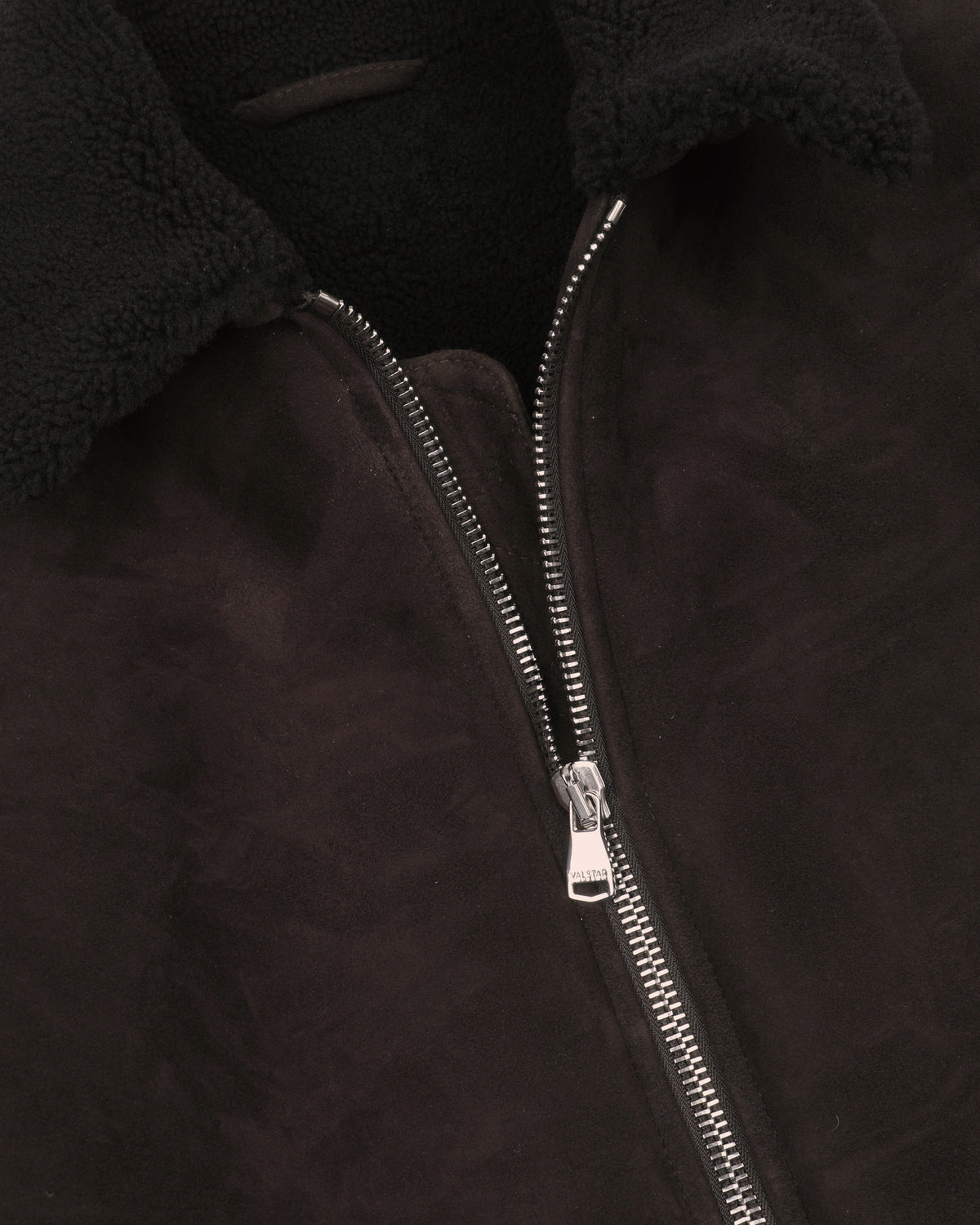 Zip jacket Henry in montone suede. Marrone - Testa di moro/Moro scuro