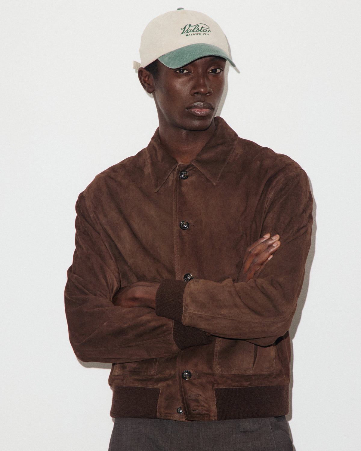 Giubbotto bomber Colin in suede, foderato. Marrone - Brown