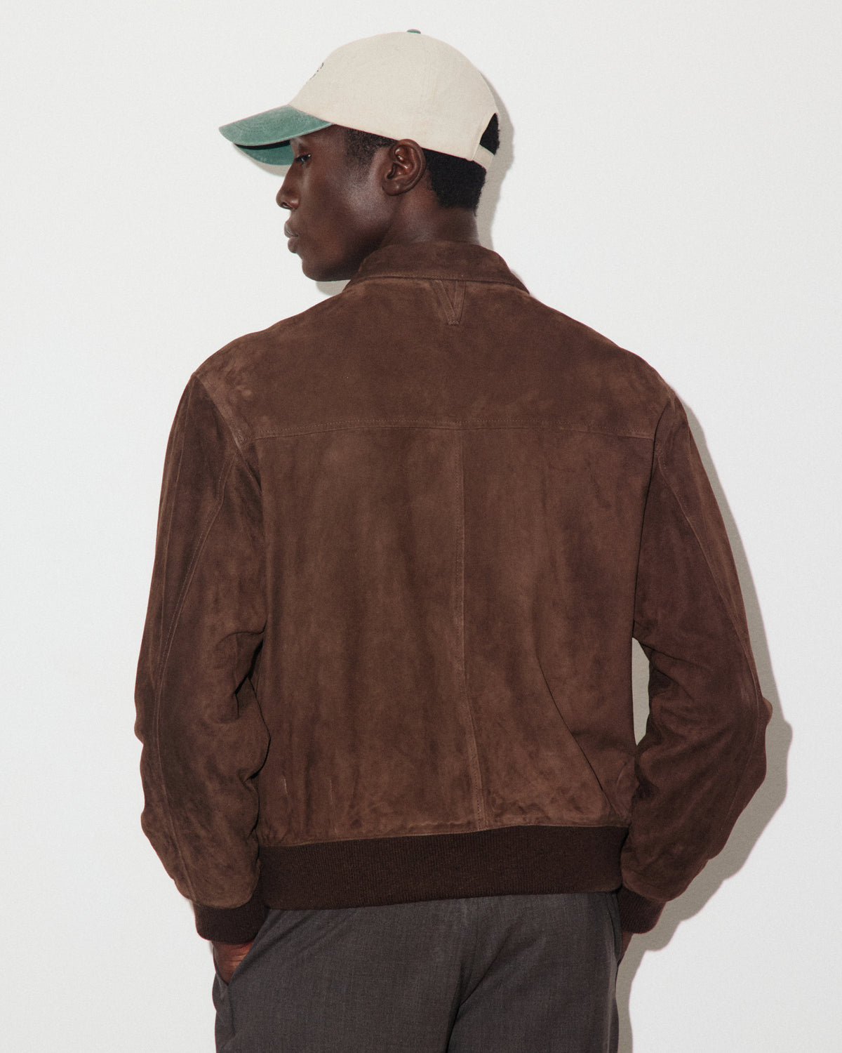 Giubbotto bomber Colin in suede, foderato. Marrone - Brown