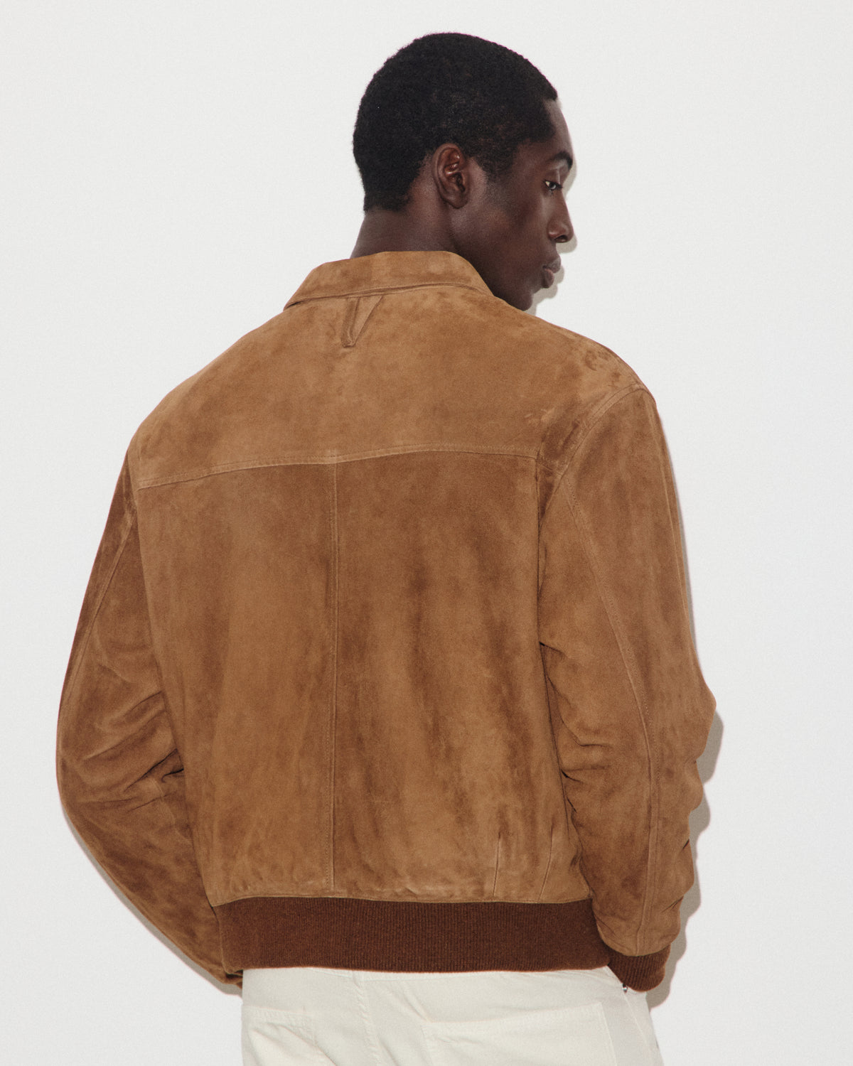 Giubbotto bomber Colin in suede, foderato. Marrone - Tobacco