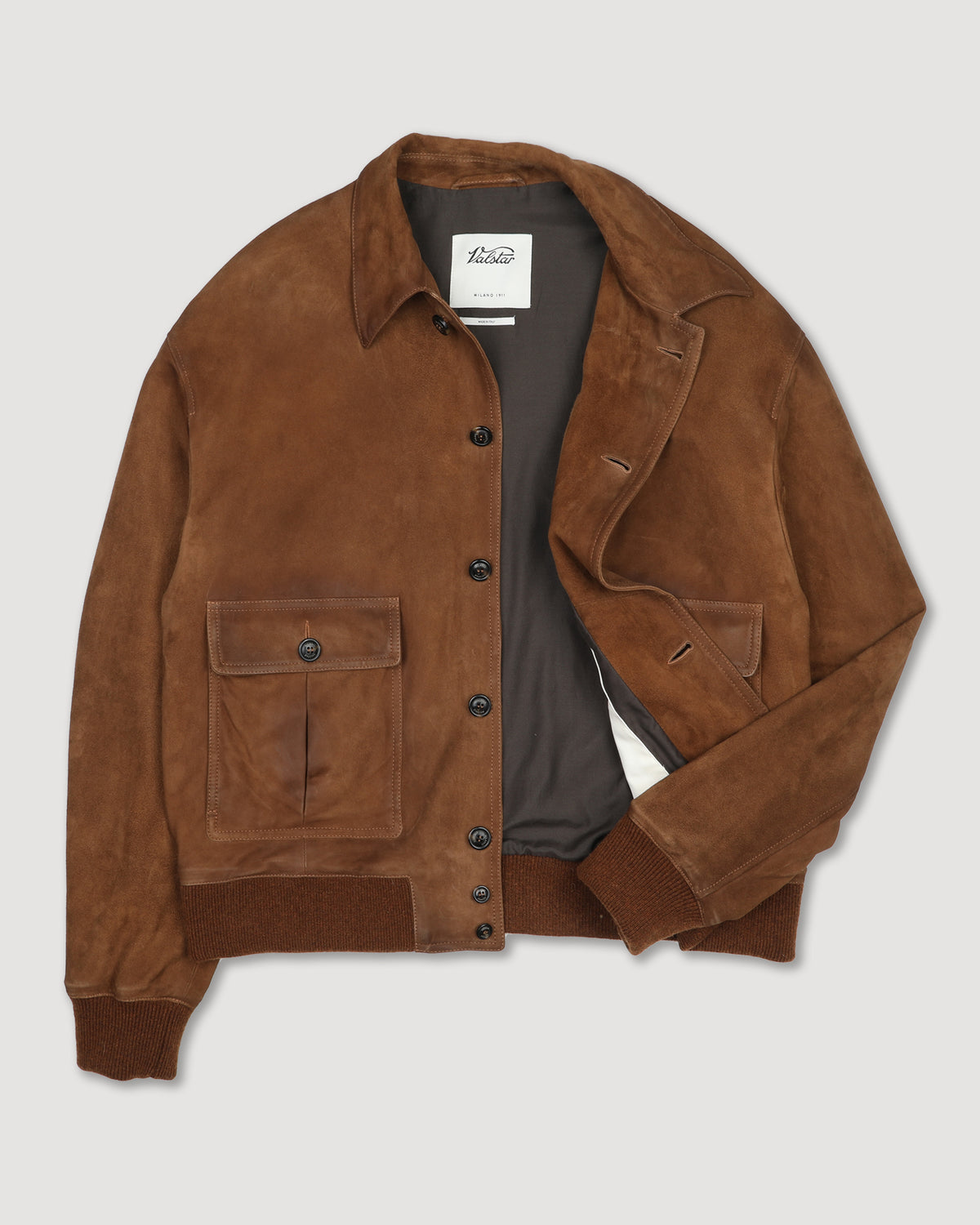 Giubbotto bomber Colin in suede, foderato. Marrone - Tobacco