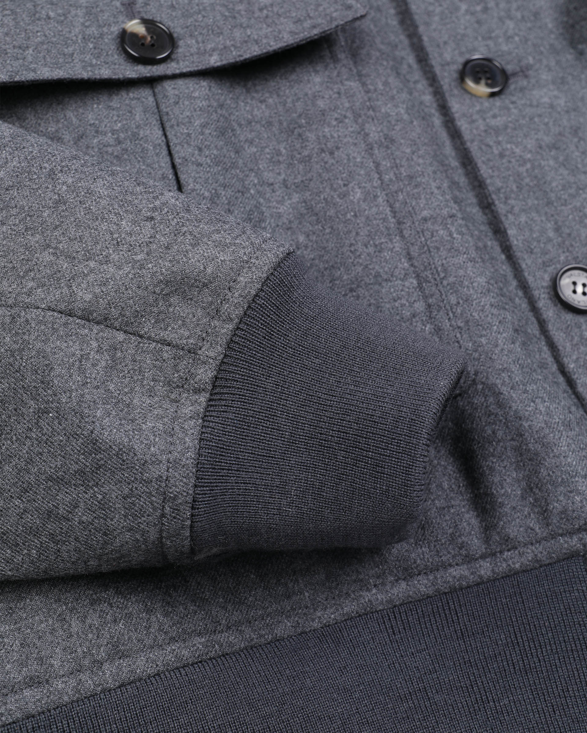 Giubbotto Valstarino in flanella di lana water repellent con gilet interno staccabile. Grigio - Dark grey