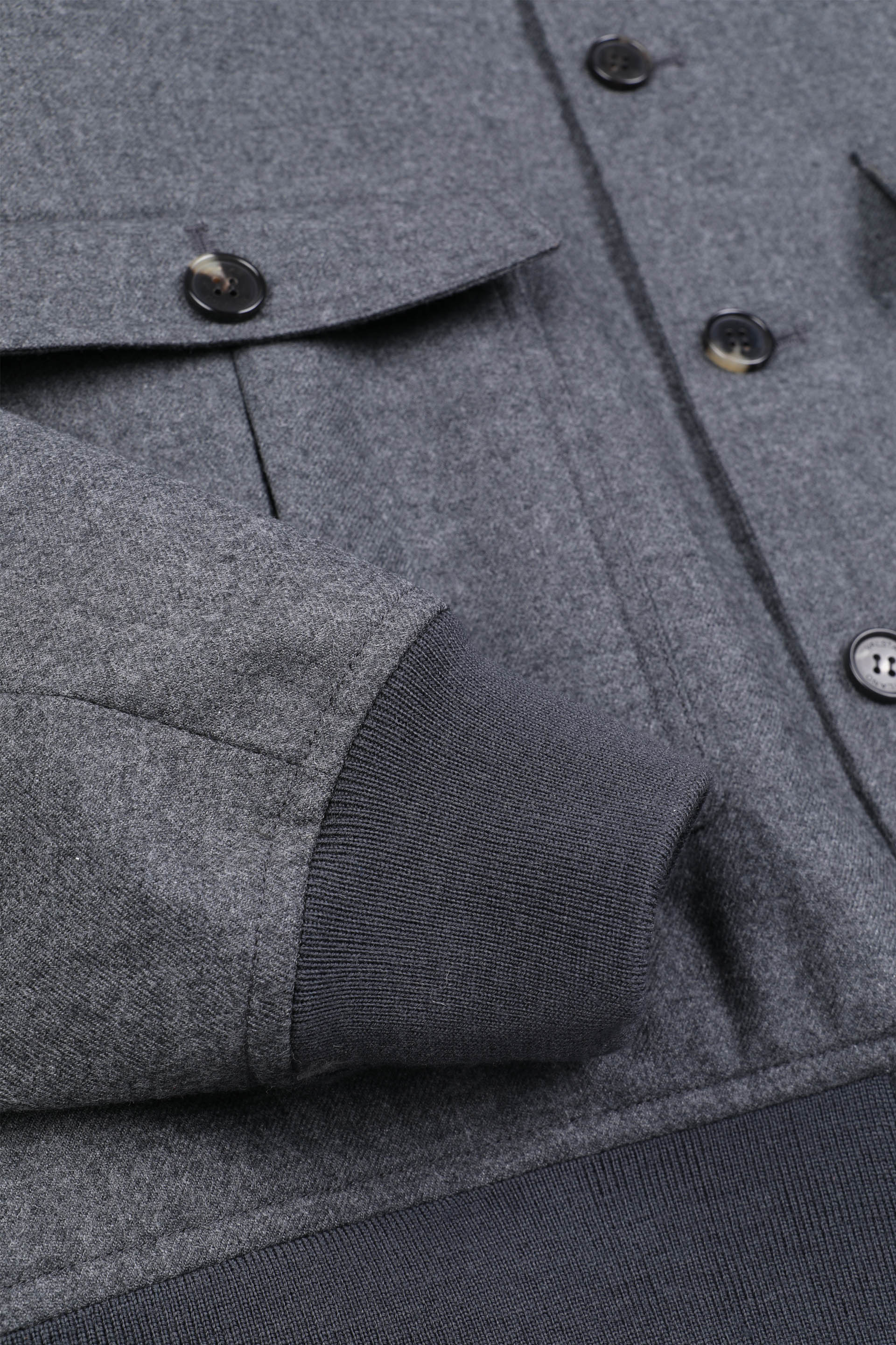 Giubbotto Valstarino in flanella di lana water repellent con gilet interno staccabile. Grigio - Dark grey