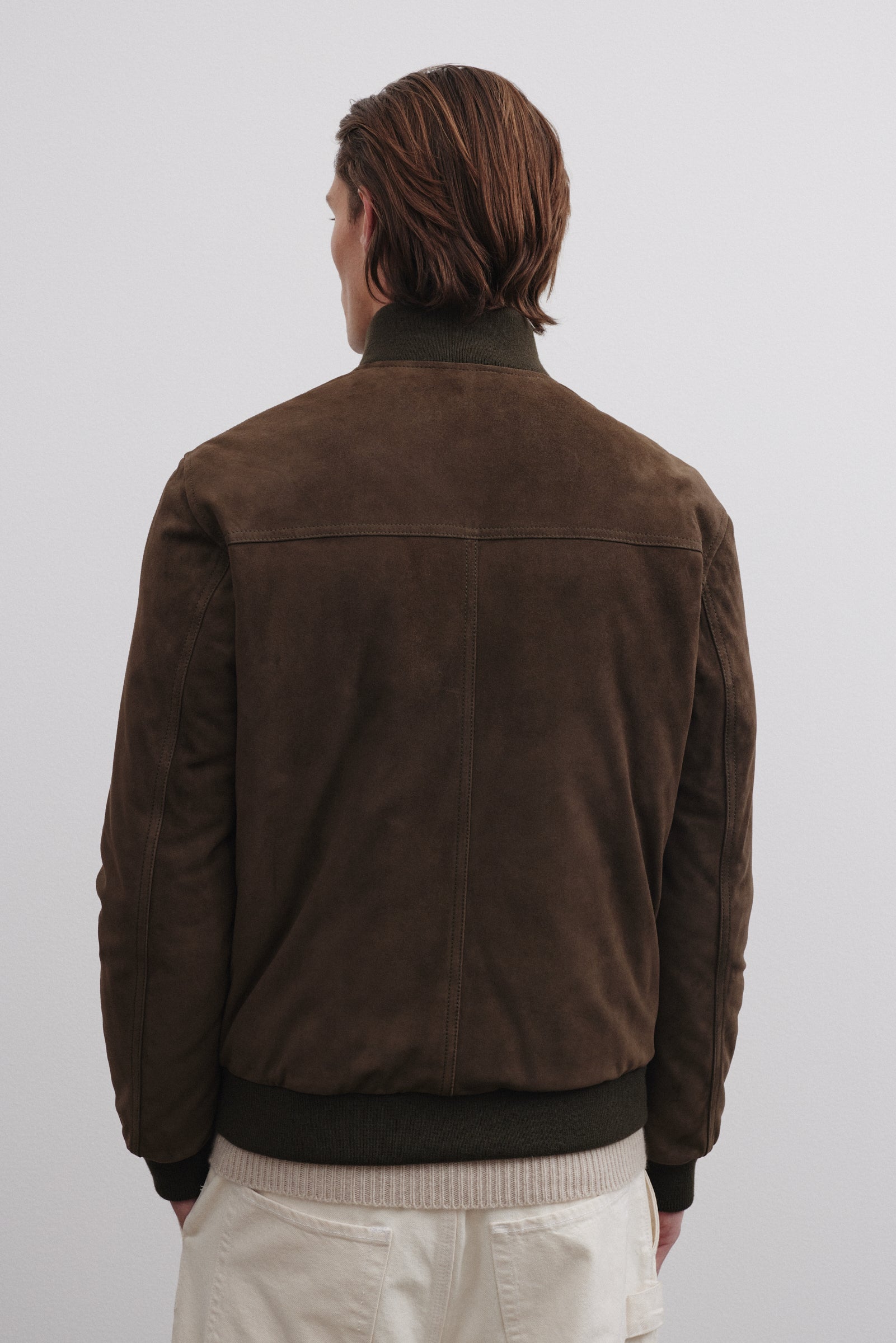 GIUBBOTTO VALSTARINO IMBOTTITO PIUMA, SUEDE - Dark olive