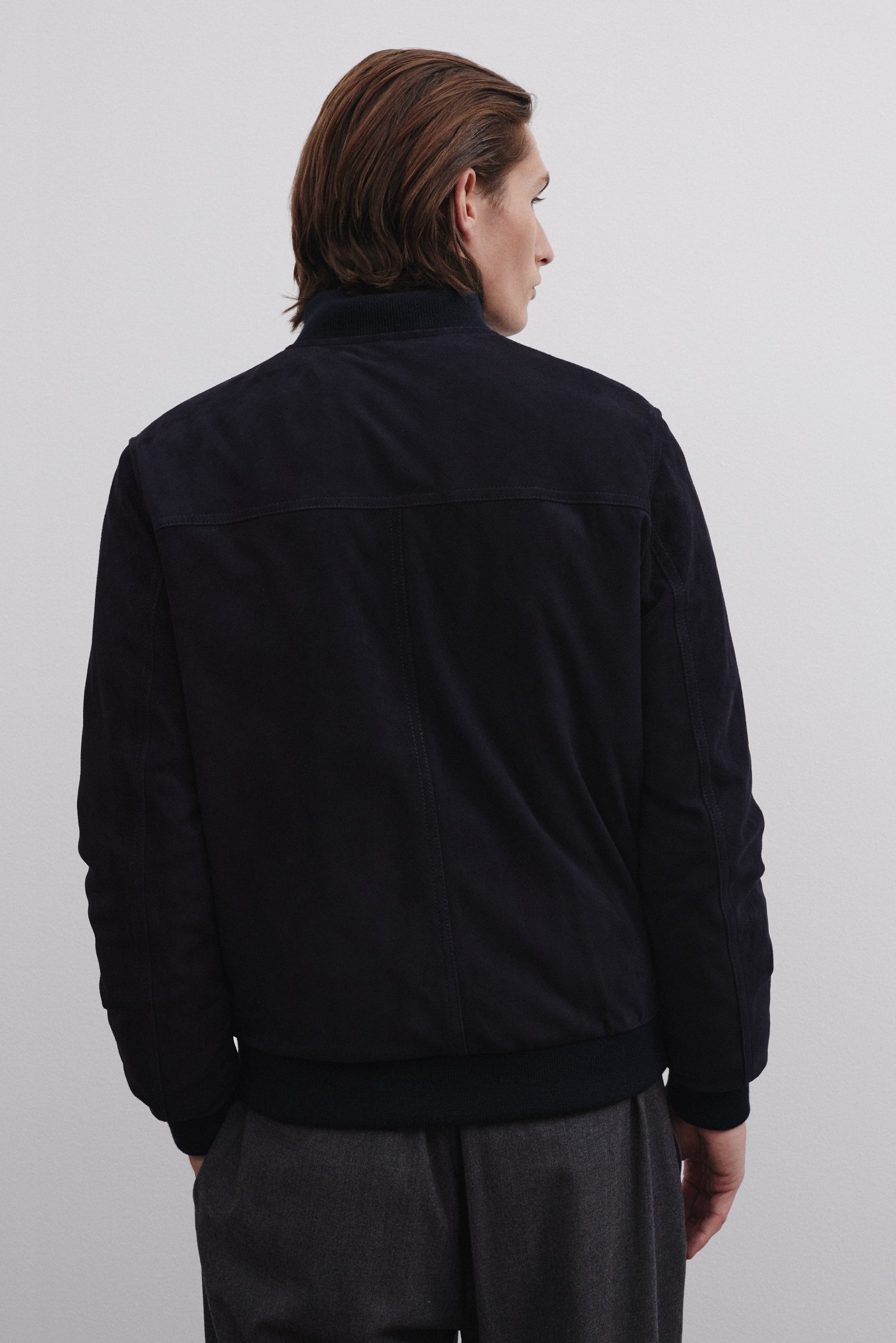 GIUBBOTTO VALSTARINO IMBOTTITO PIUMA, SUEDE - Dark blue