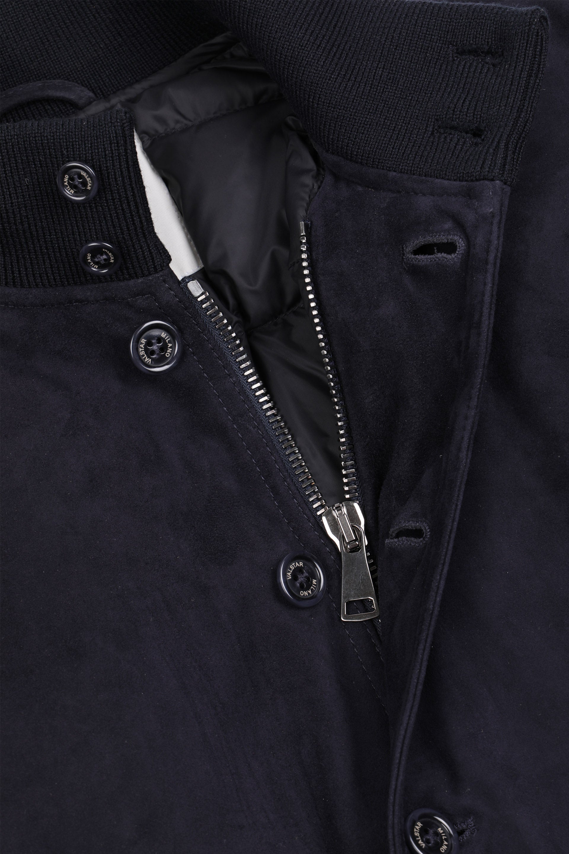 GIUBBOTTO VALSTARINO IMBOTTITO PIUMA, SUEDE - Dark blue