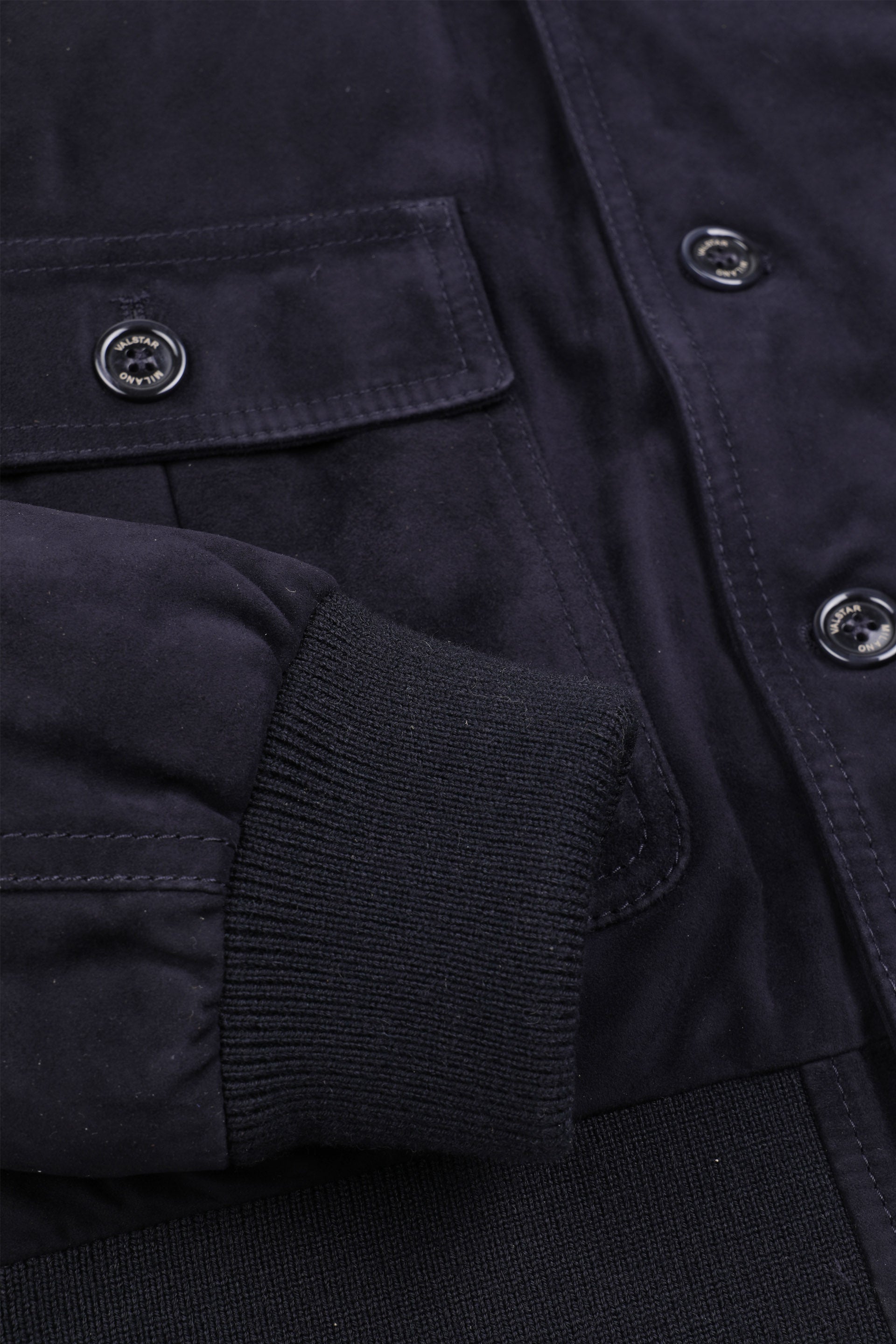 GIUBBOTTO VALSTARINO IMBOTTITO PIUMA, SUEDE - Dark blue
