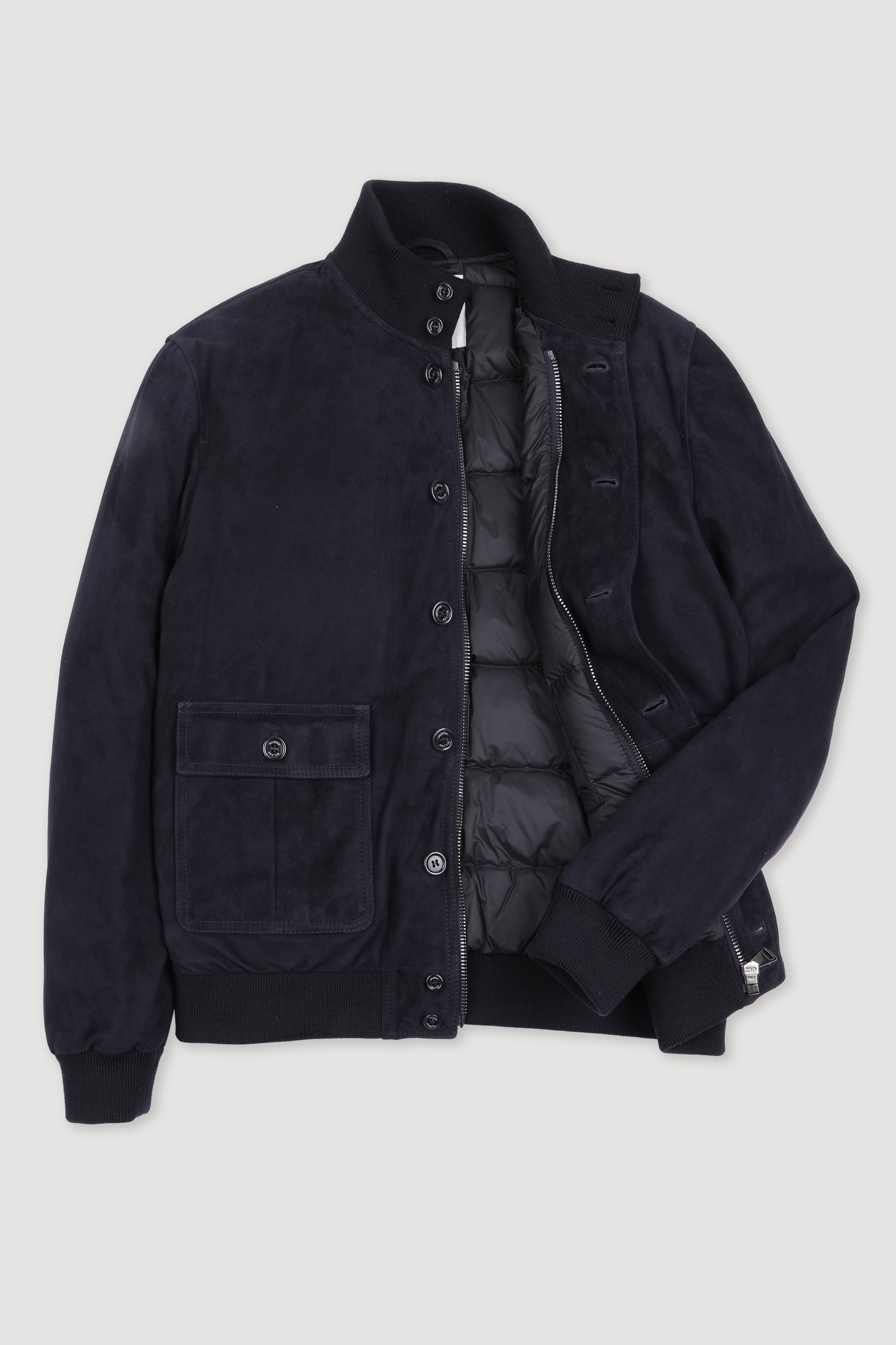 GIUBBOTTO VALSTARINO IMBOTTITO PIUMA, SUEDE - Dark blue