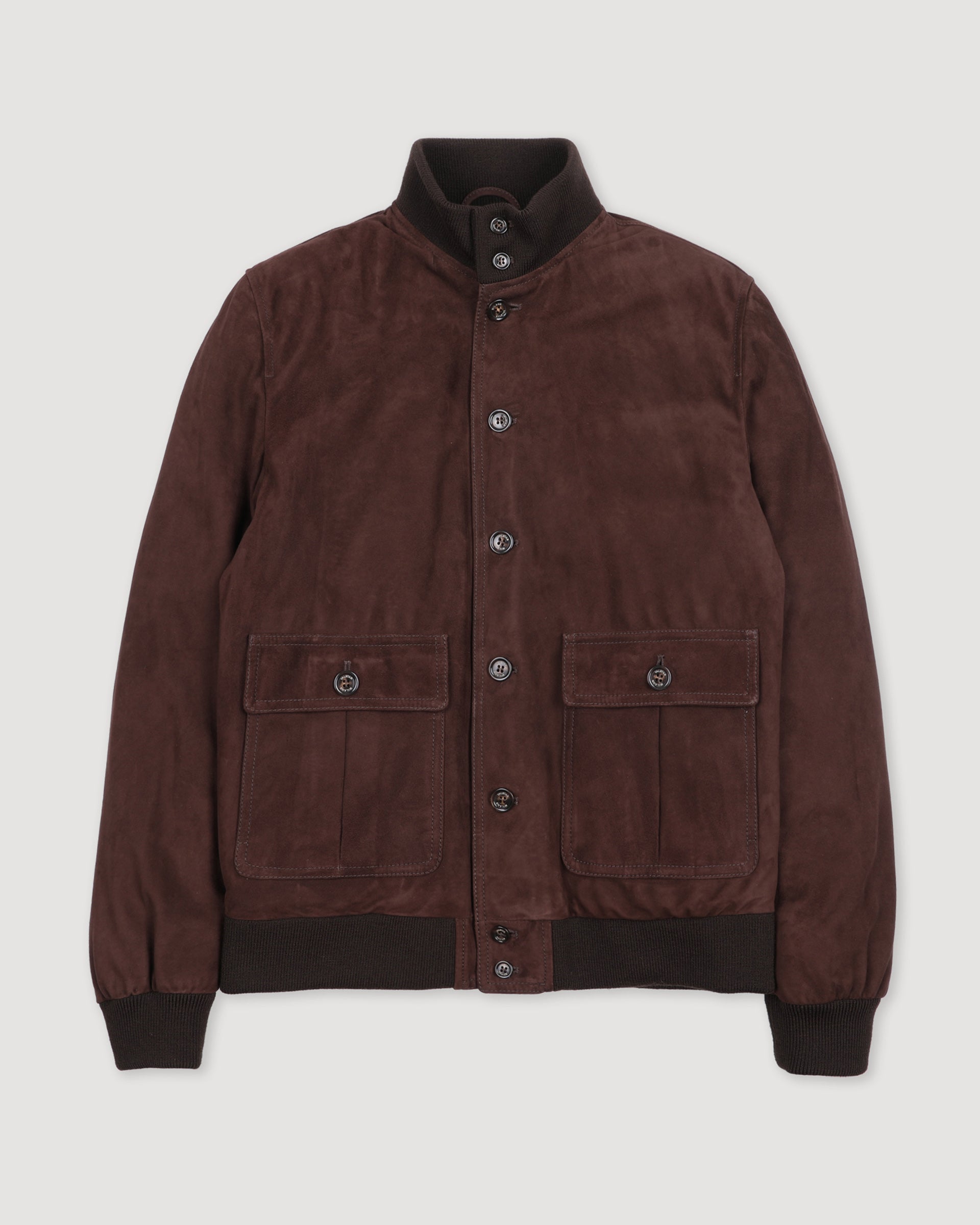 Giubbotto Valstarino in suede imbottito in piuma. Marrone - Caffè